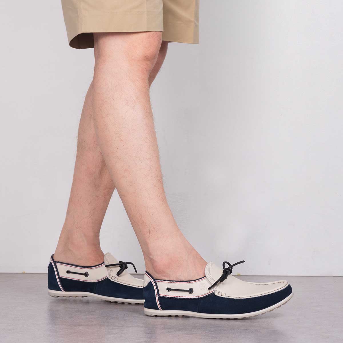LANVIN en Bleu Combination Driving Shoes 86544