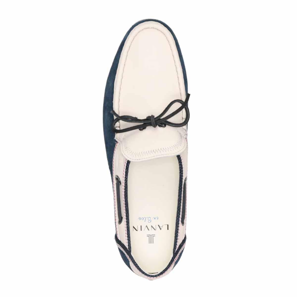LANVIN en Bleu Combination Driving Shoes 86544