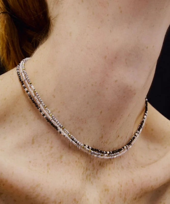 ラピュイ LAPUIS ランダム ストーンネックレス（Random Stone necklace） （クリア） クリア