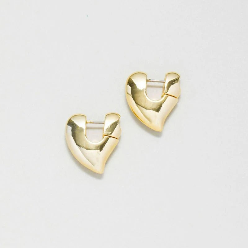 ラピュイ LAPUIS プランプハート ピアスイアリング（Plump heart pierced earrings） （ゴールド） ゴールド