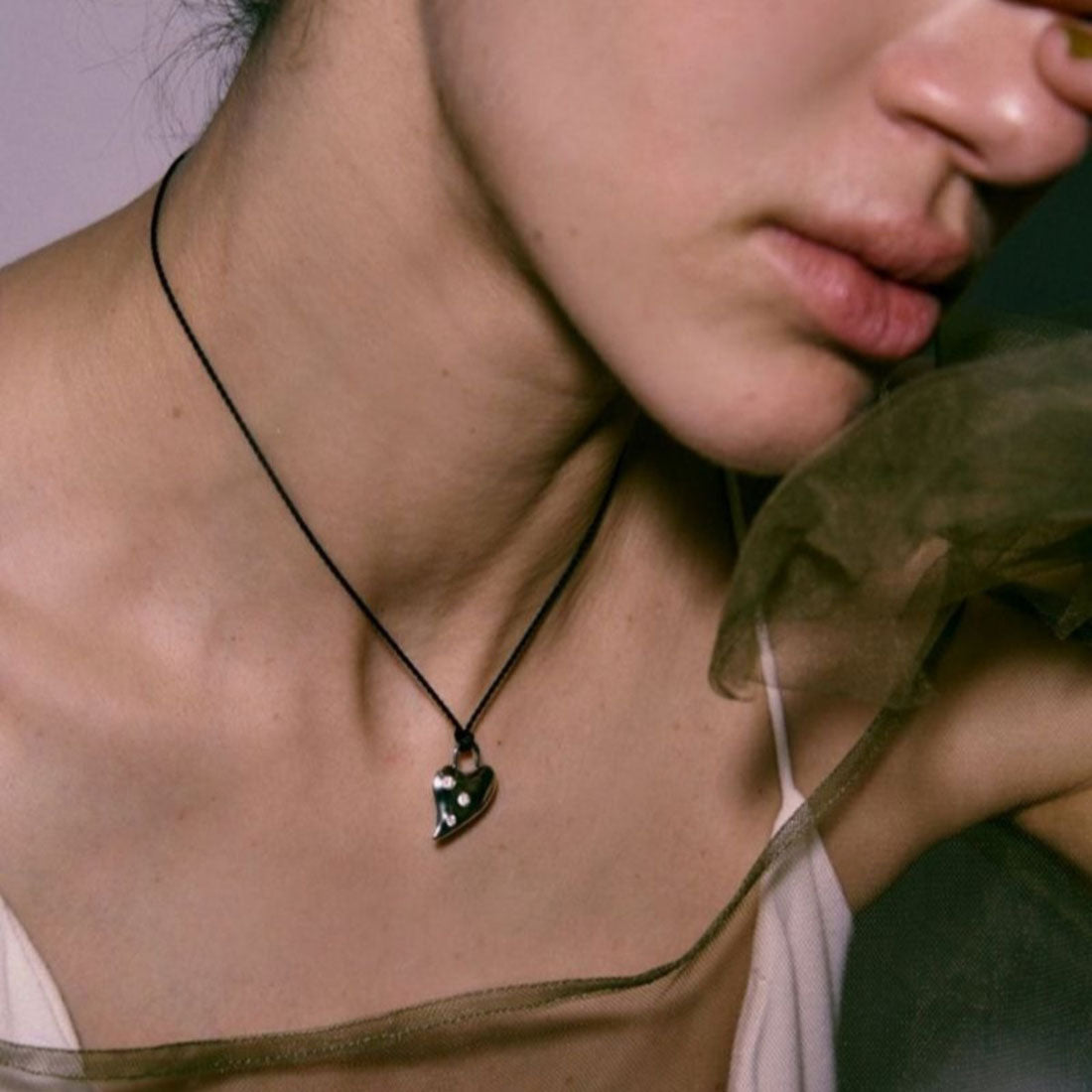 ラピュイ LAPUIS ガーデン ハート ネックレス（Garden heart necklace） （シルバー） シルバー