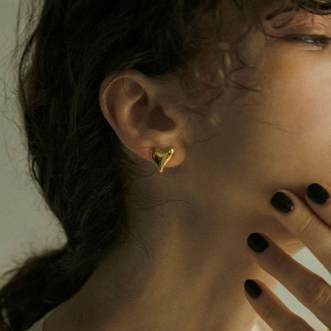 ラピュイ LAPUIS コイル ハート ピアス イヤリング（Coil heart pierced earrings） （ゴールド） ゴールド