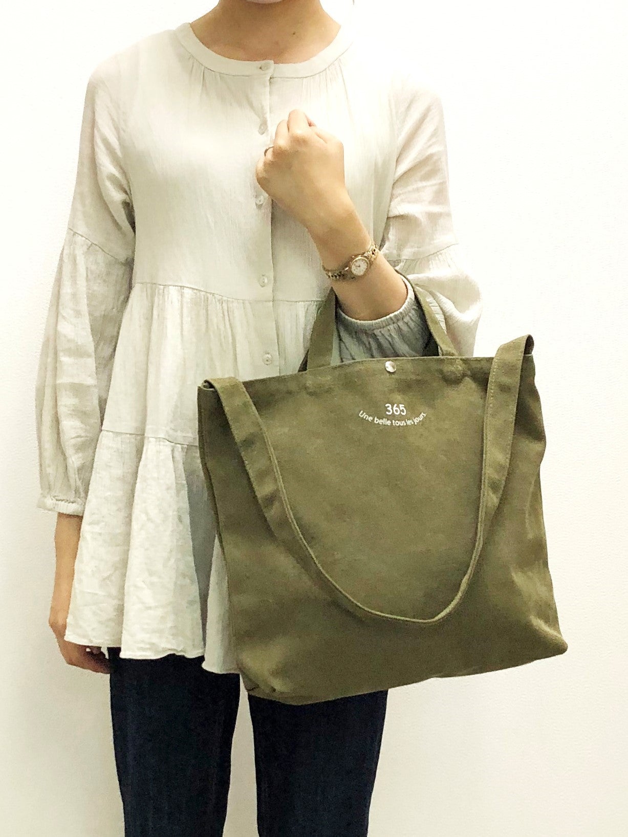 LAFIEL Canvas 365 Logo Print 2WAY Tote Shoulder Bag