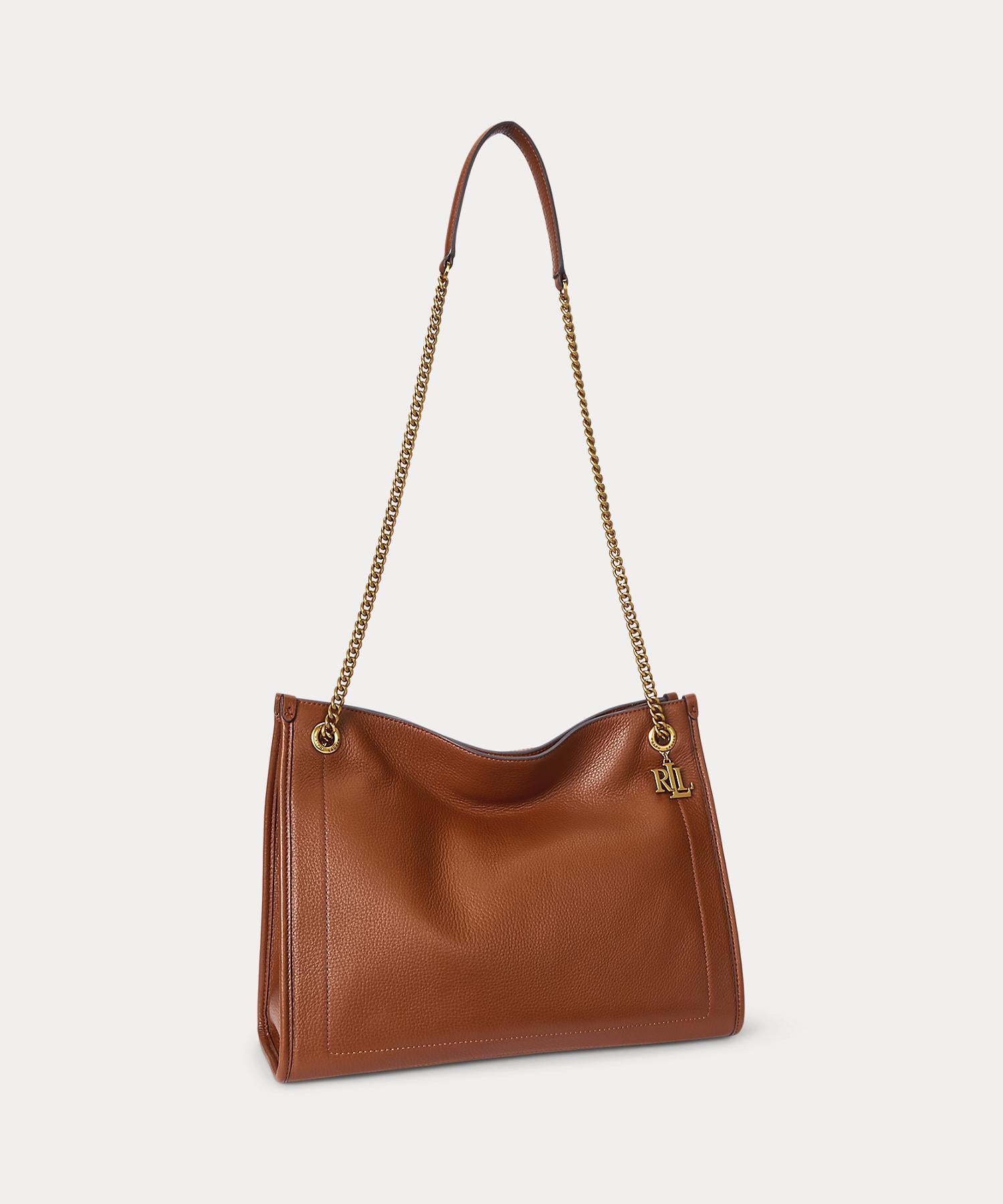ローレン ラルフ ローレン LAUREN RALPH LAUREN ペブルド レザー ラージ Bradley トート バッグ （200ブラウン） 200ブラウン