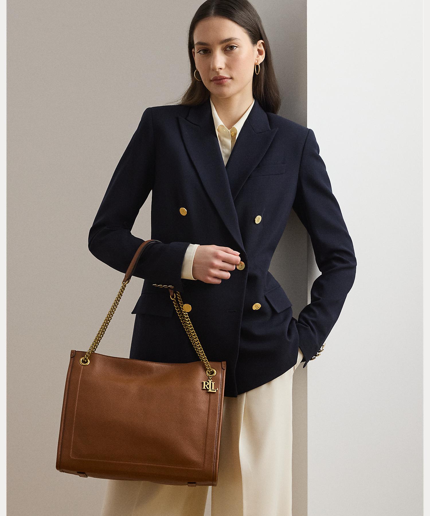 ローレン ラルフ ローレン LAUREN RALPH LAUREN ペブルド レザー ラージ Bradley トート バッグ （200ブラウン） 200ブラウン