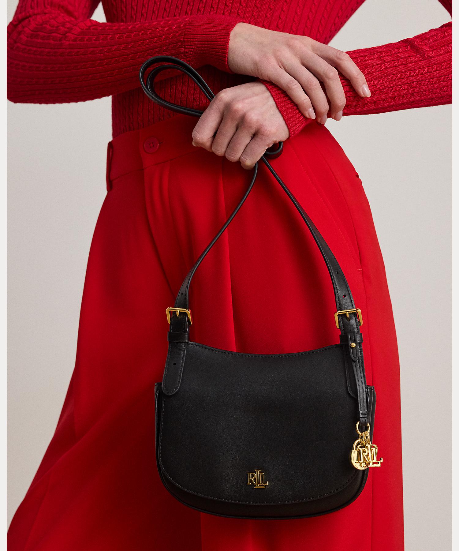 ローレン ラルフ ローレン LAUREN RALPH LAUREN レザー ミディアム Marcy クロスボディ バッグ （001ブラック） 001ブラック