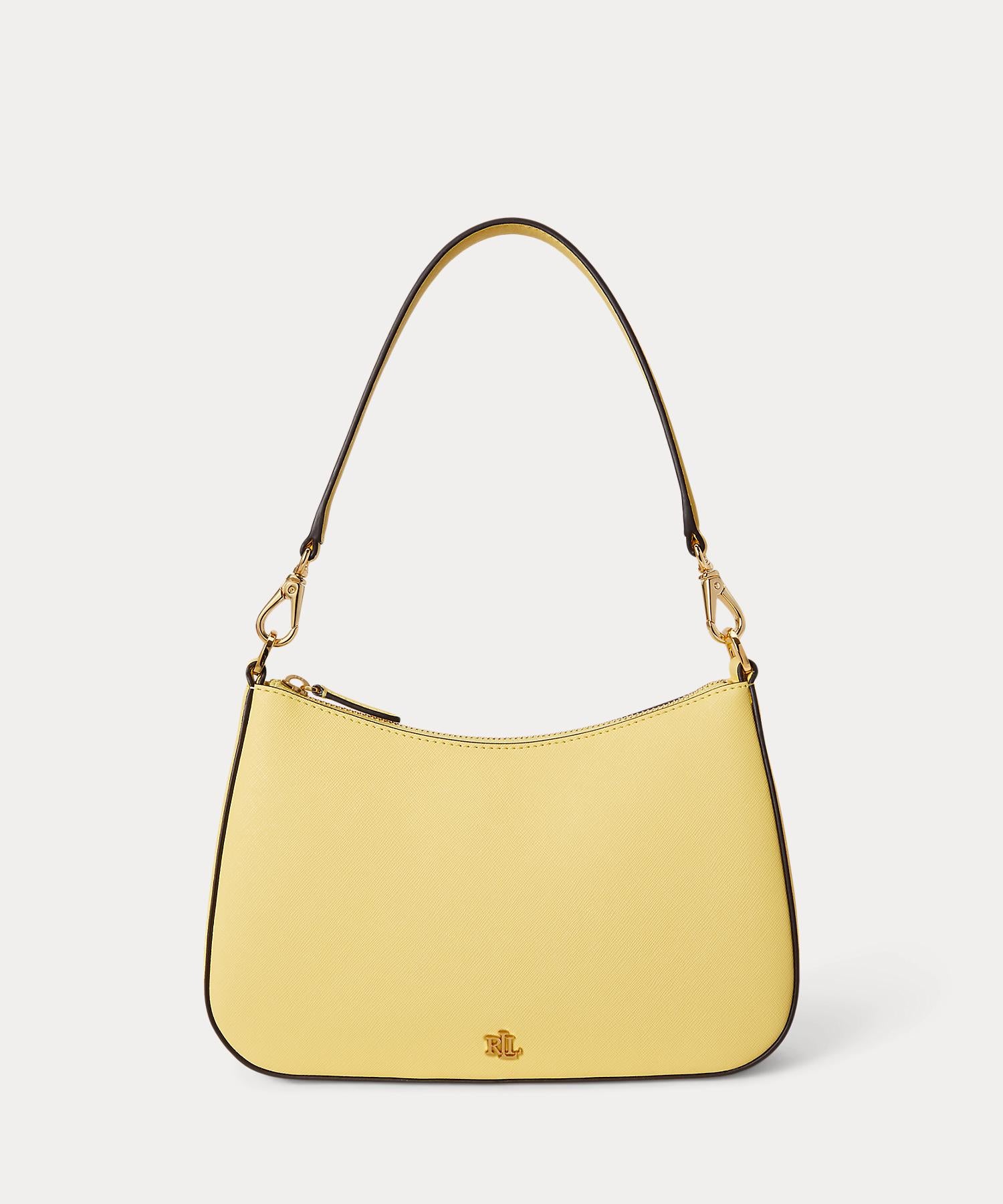 ローレン ラルフ ローレン LAUREN RALPH LAUREN クロスハッチ レザー ミディアム Danni バッグ （700イエロー） 700イエロー