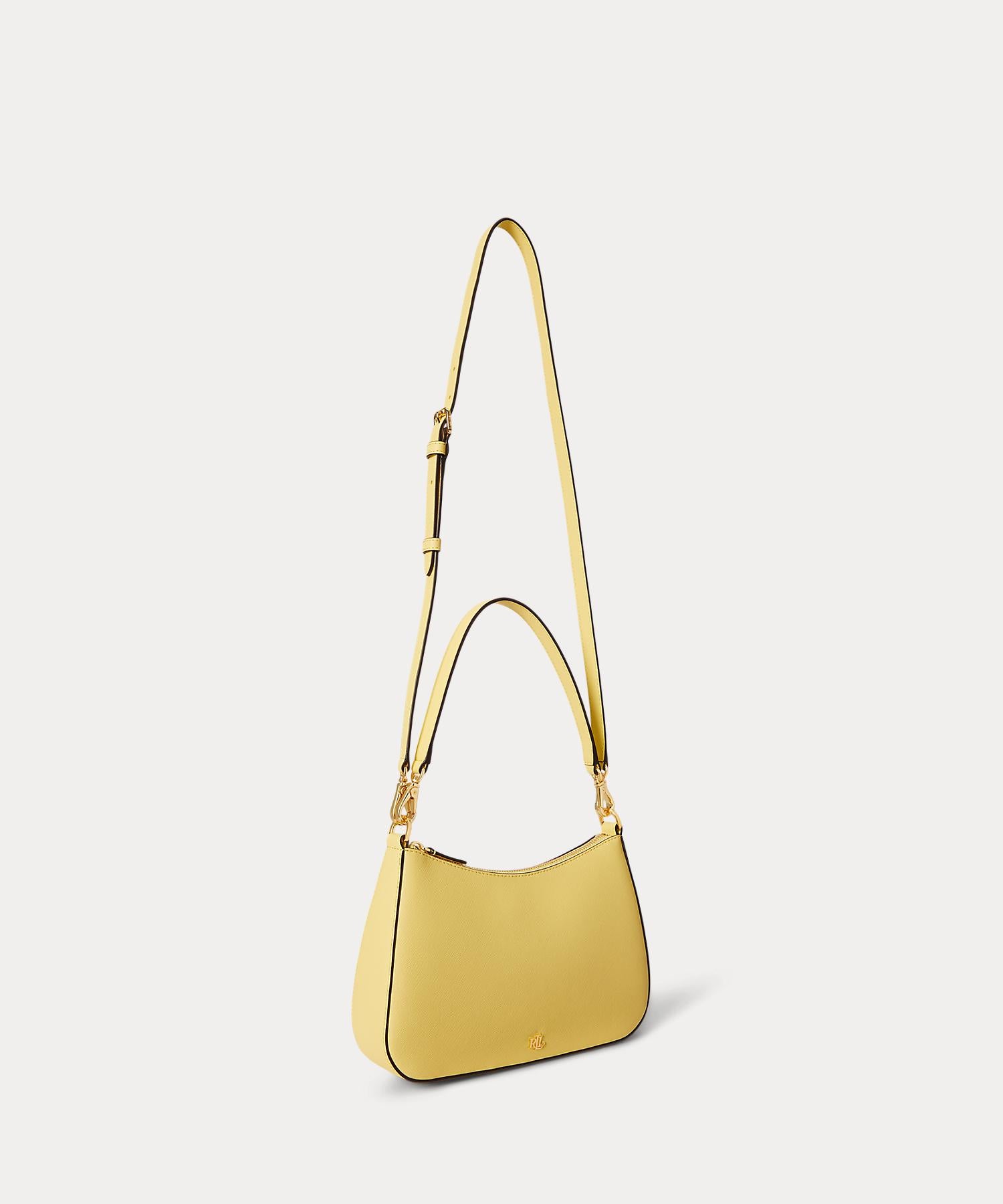 ローレン ラルフ ローレン LAUREN RALPH LAUREN クロスハッチ レザー ミディアム Danni バッグ （700イエロー） 700イエロー