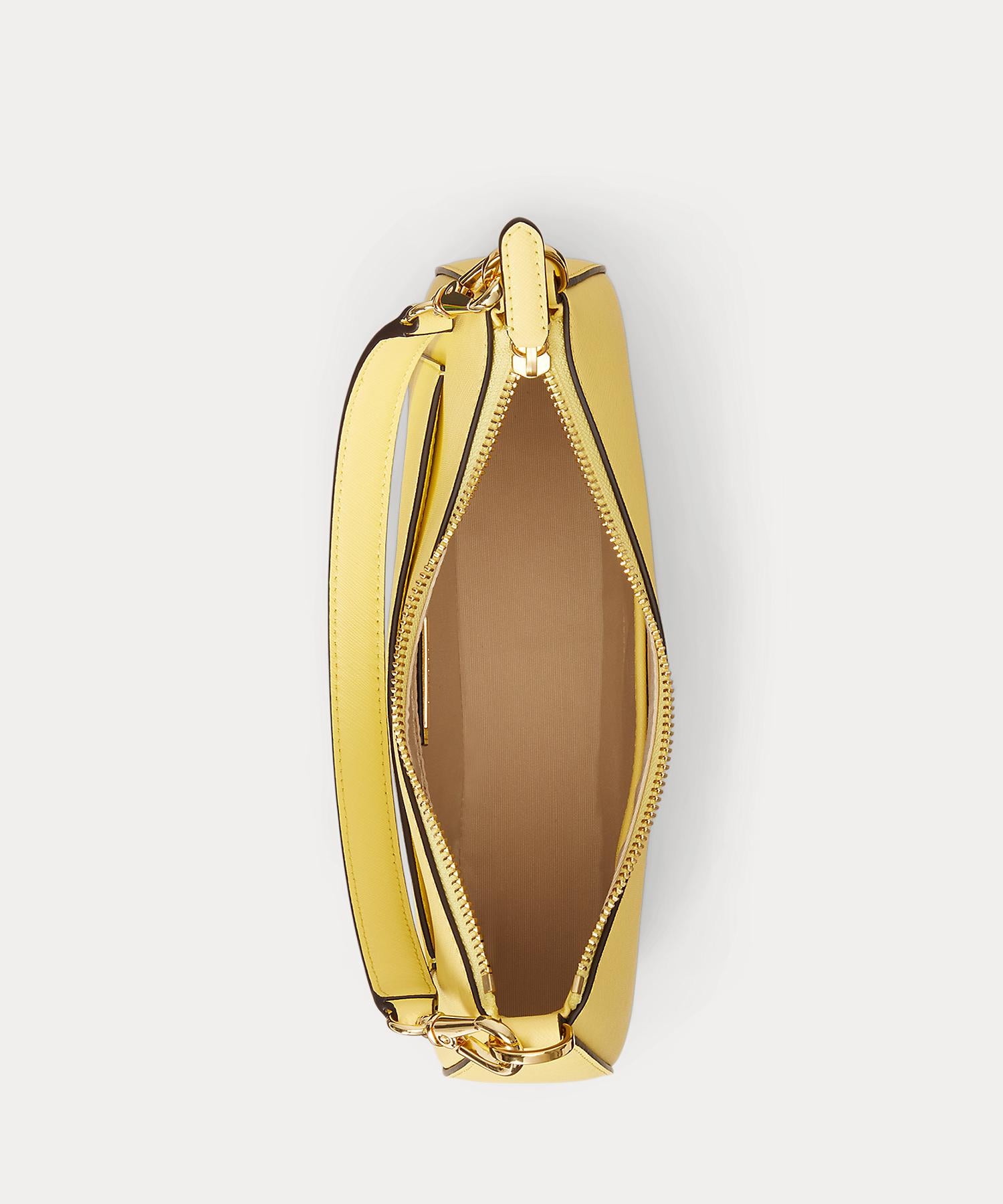 ローレン ラルフ ローレン LAUREN RALPH LAUREN クロスハッチ レザー ミディアム Danni バッグ （700イエロー） 700イエロー