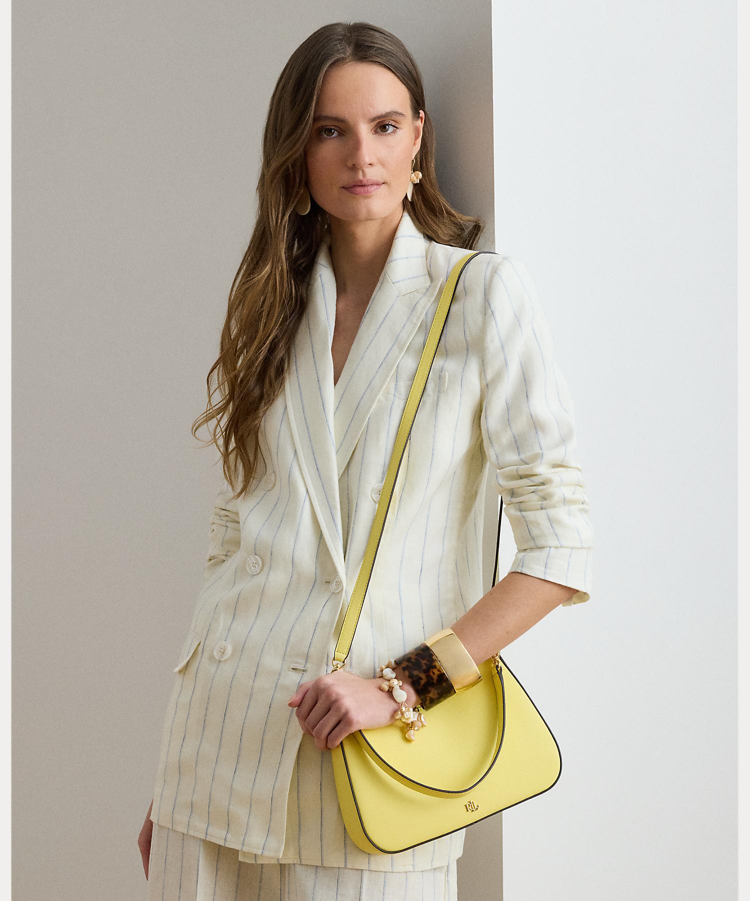 ローレン ラルフ ローレン LAUREN RALPH LAUREN クロスハッチ レザー ミディアム Danni バッグ （700イエロー） 700イエロー