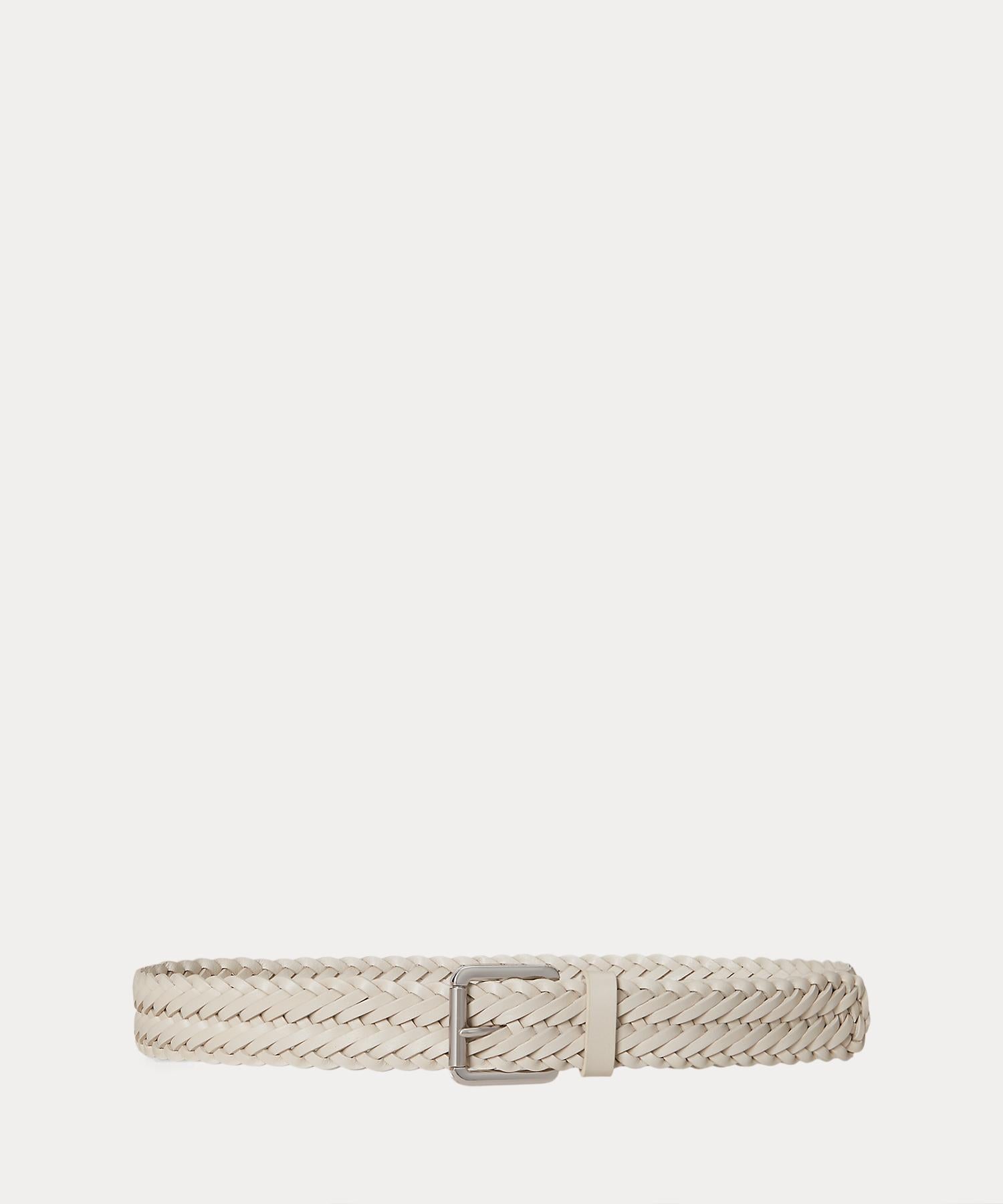 ローレン ラルフ ローレン LAUREN RALPH LAUREN ブレーデッド ヴァケッタ レザー ベルト （100ホワイト） 100ホワイト