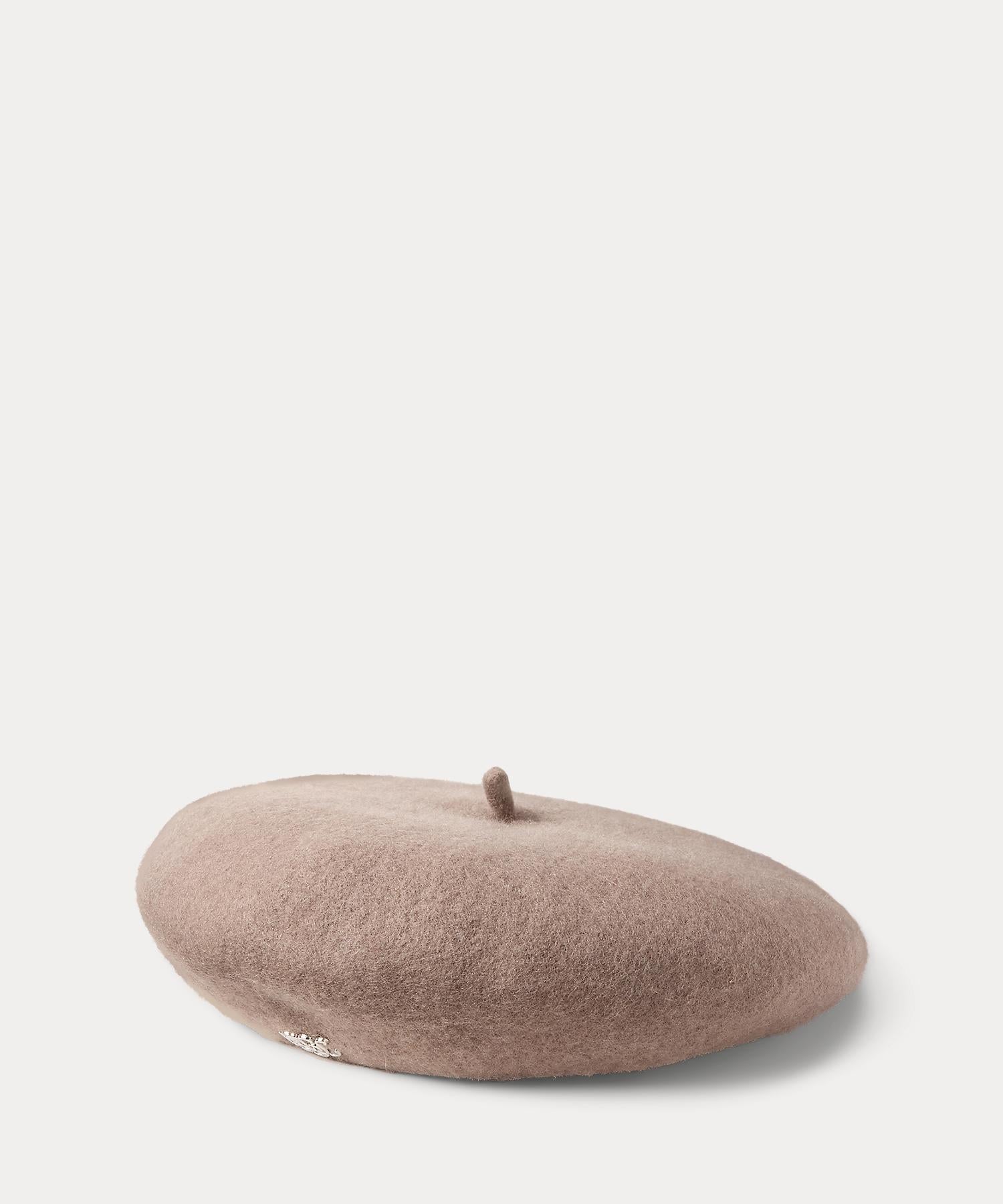 ローレン ラルフ ローレン LAUREN RALPH LAUREN スクリプトロゴ フェルテッド ウール ベレー （230ブラウン） 230ブラウン