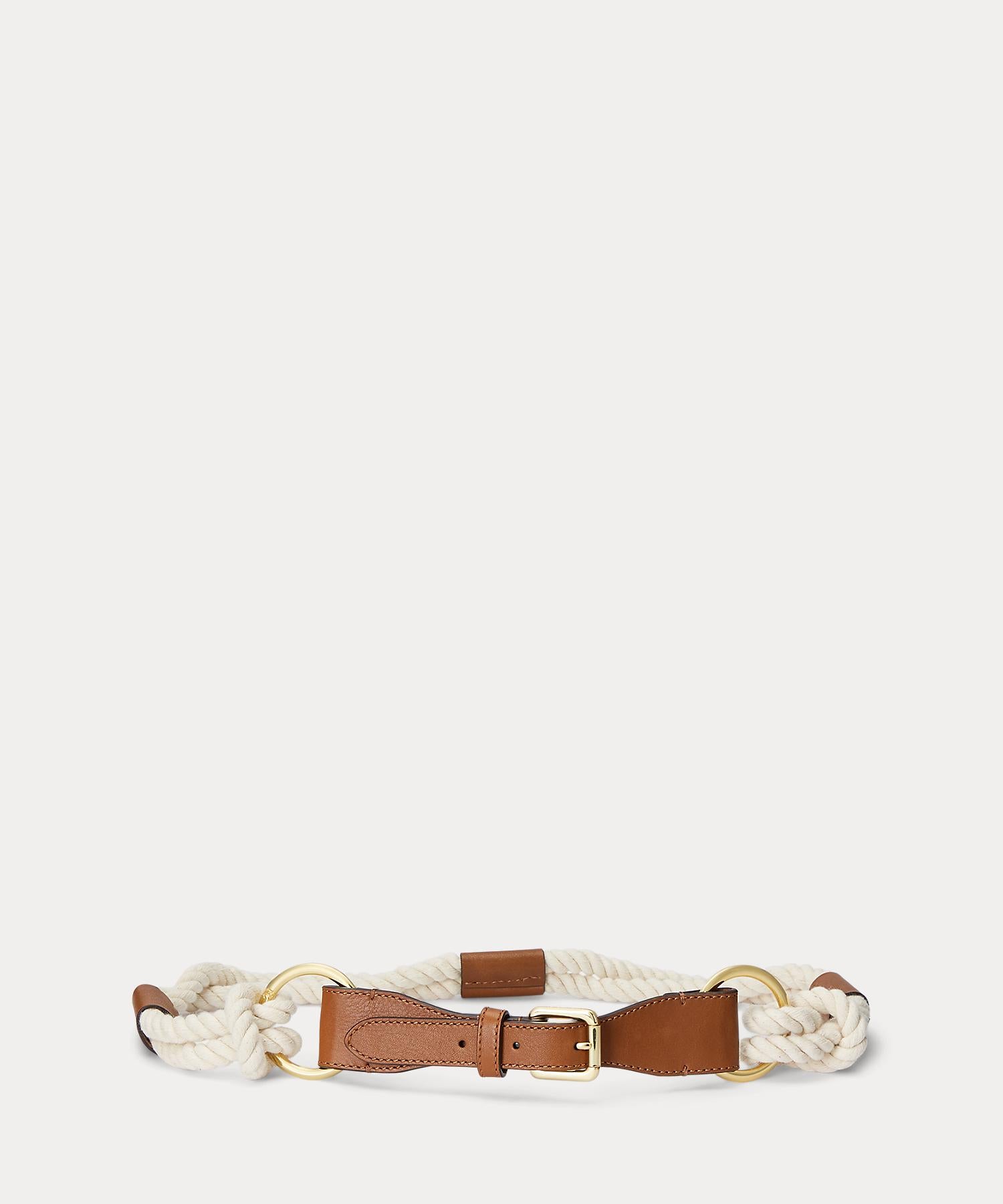 ローレン ラルフ ローレン LAUREN RALPH LAUREN レザートリム ロープ スキニー ベルト （101ナチュラル） 101ナチュラル