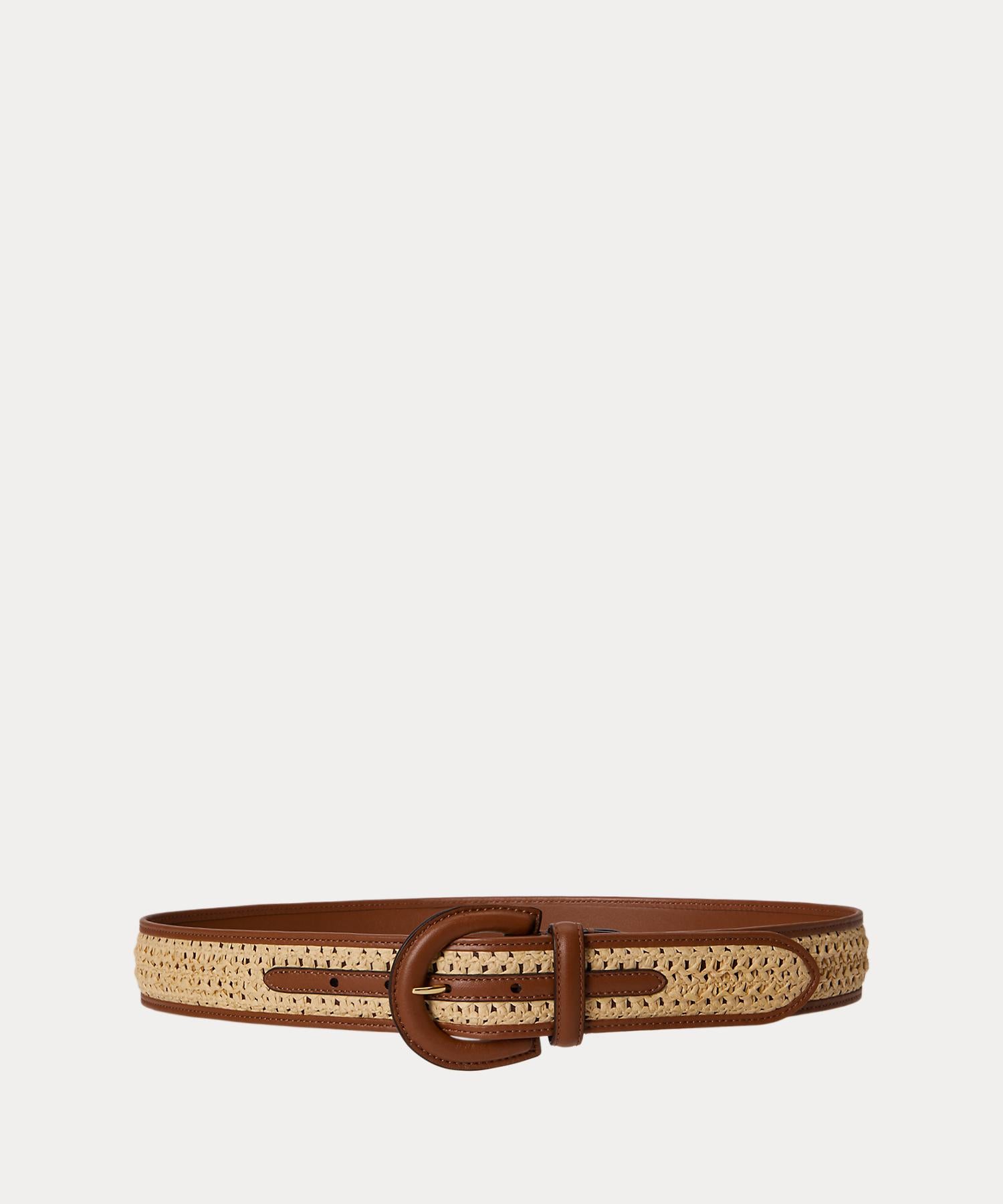 ローレン ラルフ ローレン LAUREN RALPH LAUREN クレセントバックル ストローレザー ワイド ベルト （101ナチュラル） 101ナチュラル