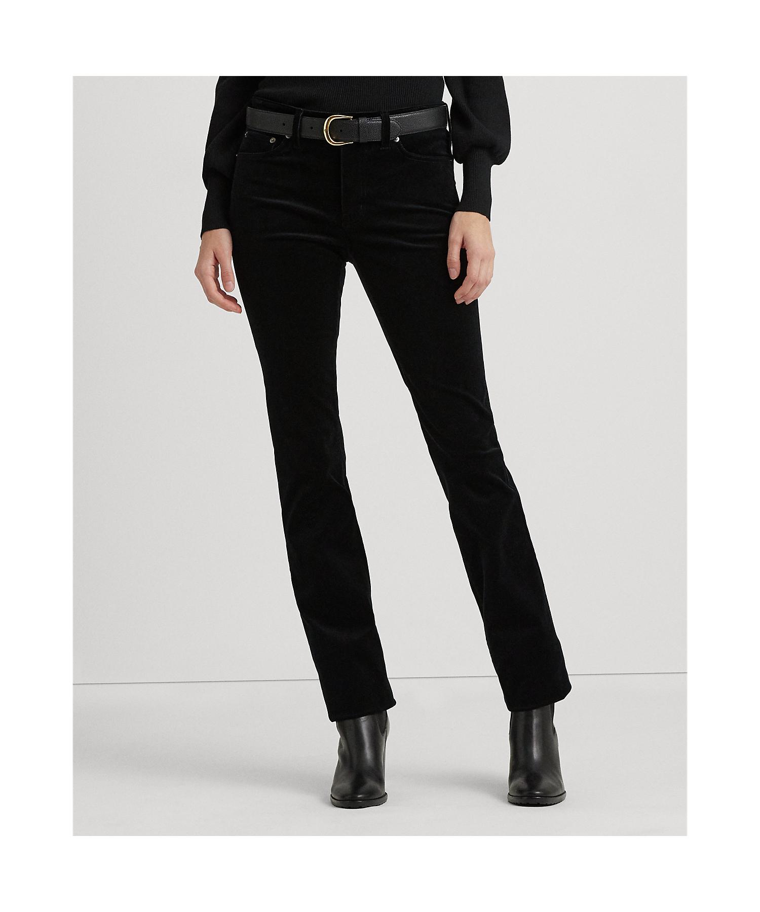 ローレン ラルフ ローレン LAUREN RALPH LAUREN ストレッチ コーデュロイ ミッドライズ ストレート パンツ （001ブラック） 001ブラック