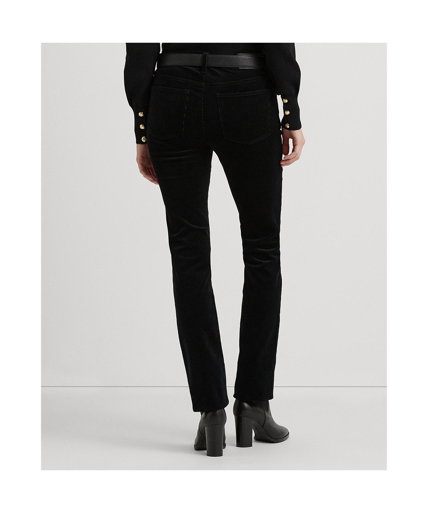 ローレン ラルフ ローレン LAUREN RALPH LAUREN ストレッチ コーデュロイ ミッドライズ ストレート パンツ （001ブラック） 001ブラック