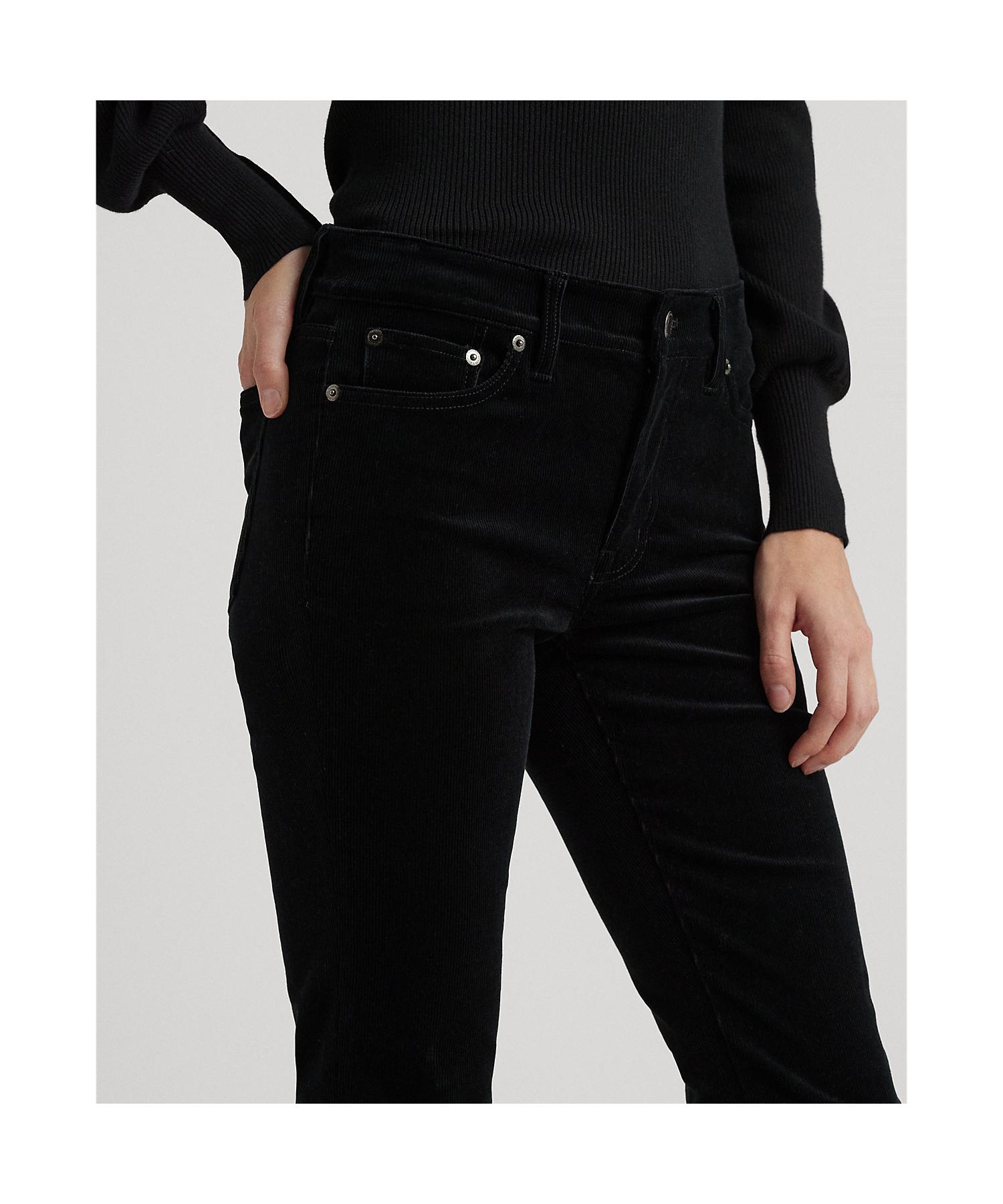 ローレン ラルフ ローレン LAUREN RALPH LAUREN ストレッチ コーデュロイ ミッドライズ ストレート パンツ （001ブラック） 001ブラック