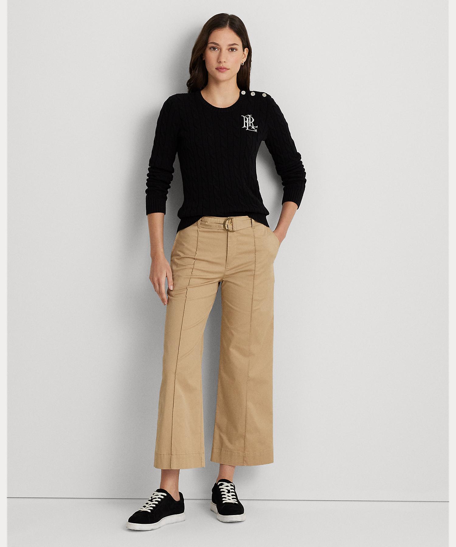 ローレン ラルフ ローレン LAUREN RALPH LAUREN ボタントリム ケーブルニット コットン セーター