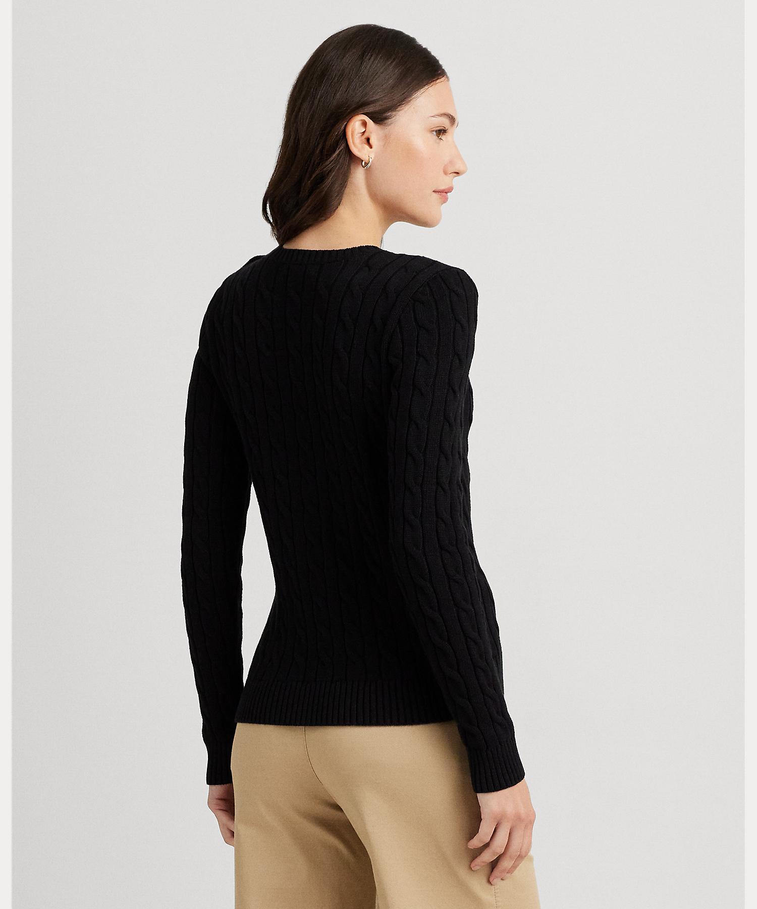 ローレン ラルフ ローレン LAUREN RALPH LAUREN ボタントリム ケーブルニット コットン セーター