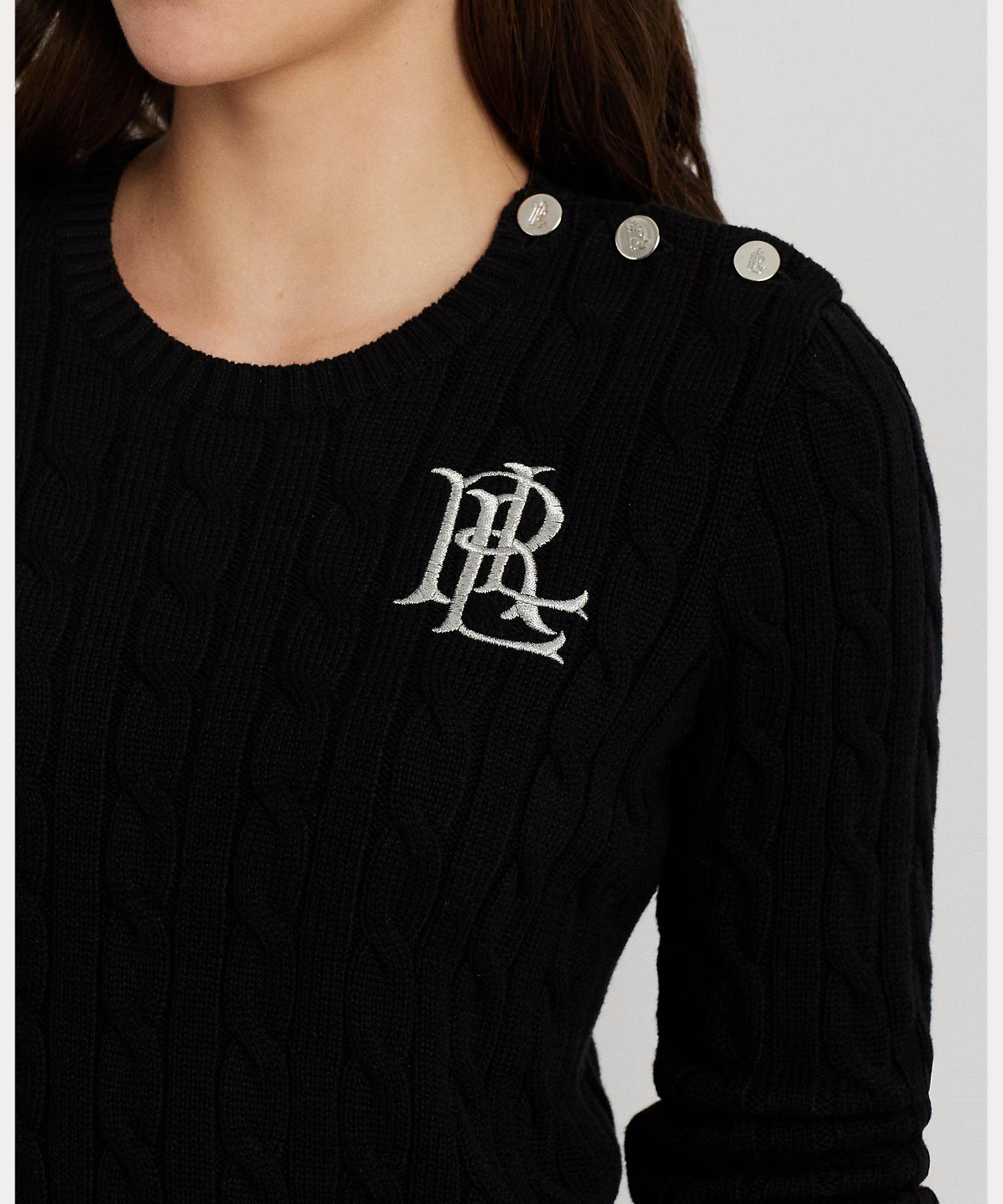 ローレン ラルフ ローレン LAUREN RALPH LAUREN ボタントリム ケーブルニット コットン セーター