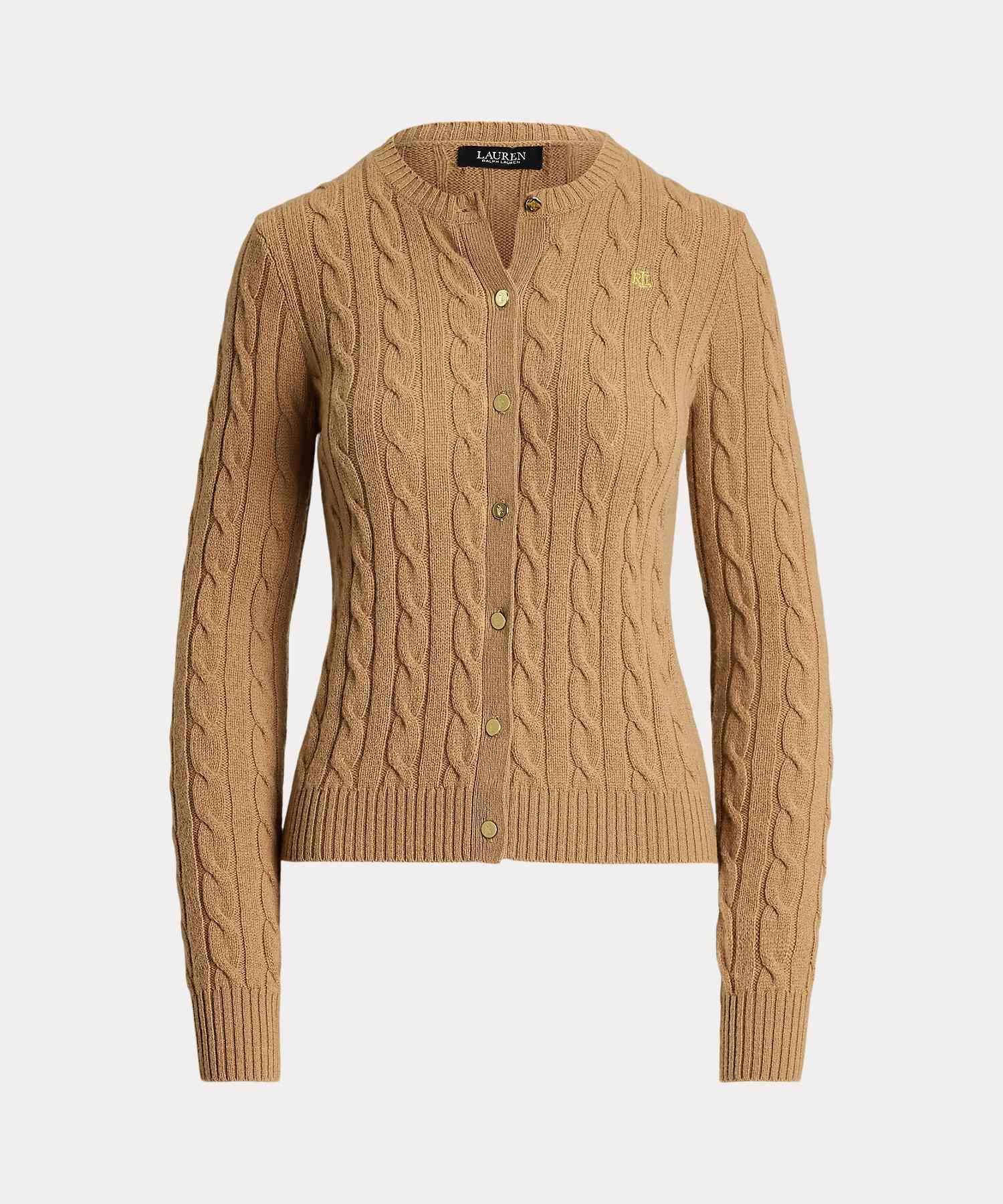 Lauren Ralph Lauren Cable Knit Wool Cashmere Cardigan