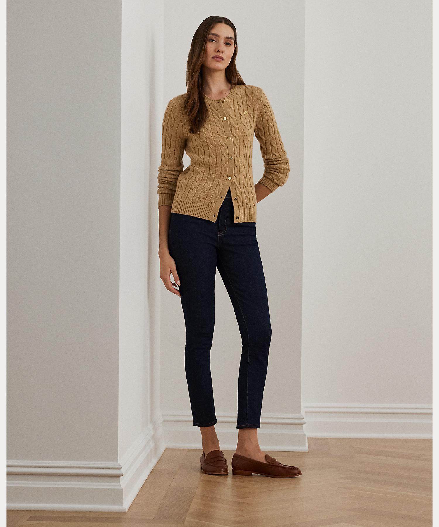 Lauren Ralph Lauren Cable Knit Wool Cashmere Cardigan