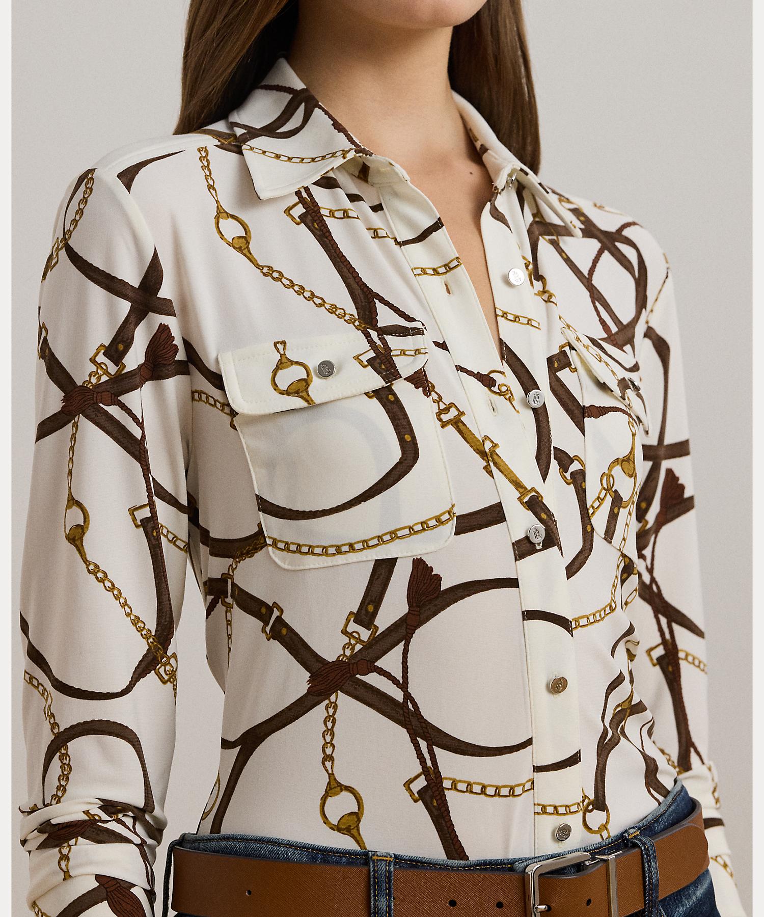 羅倫·拉爾夫·羅倫 LAUREN RALPH LAUREN 修身版 皮帶印花 針織襯衫