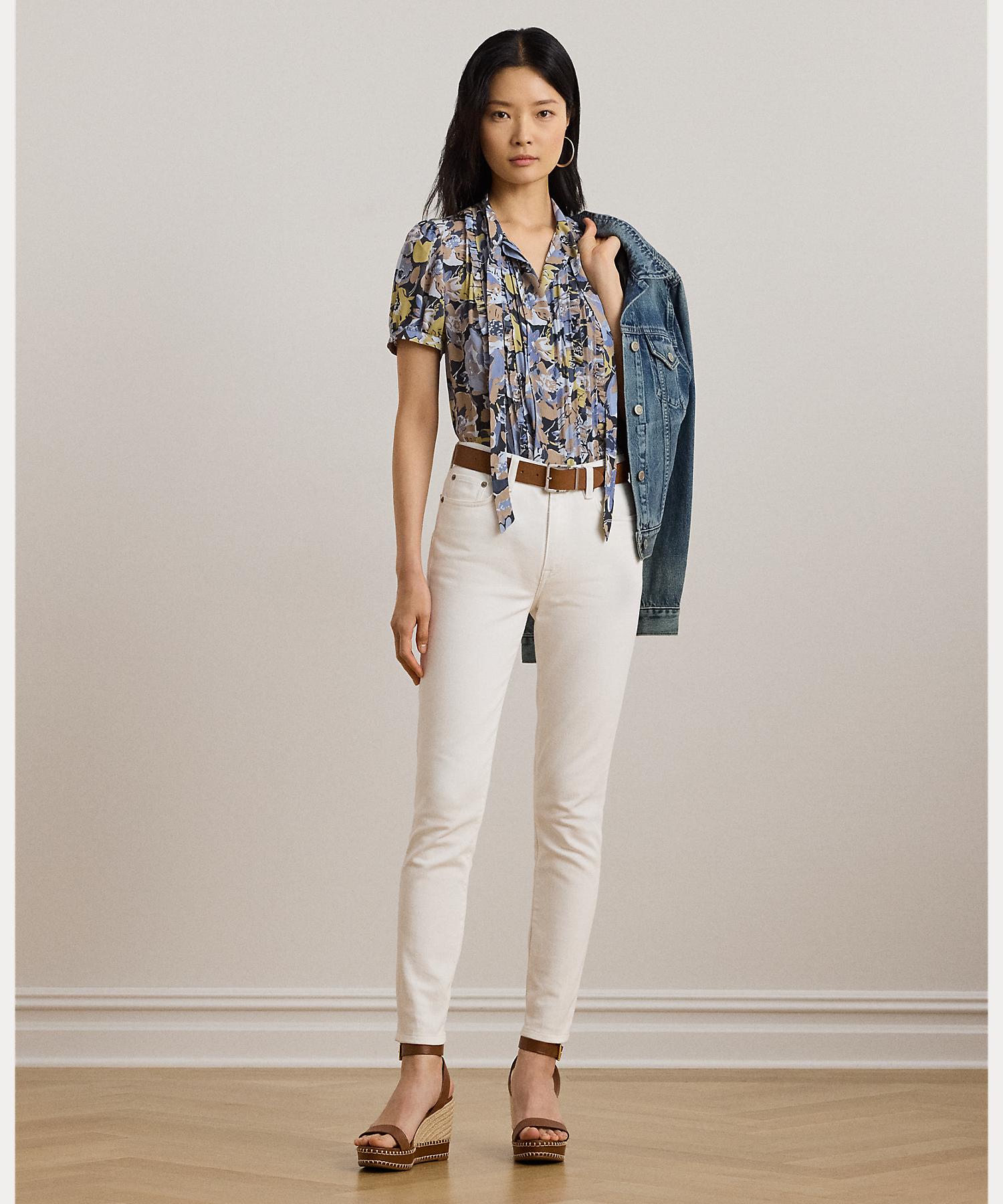 Lauren Ralph Lauren Floral Georgette Puff Sleeve Shirt
