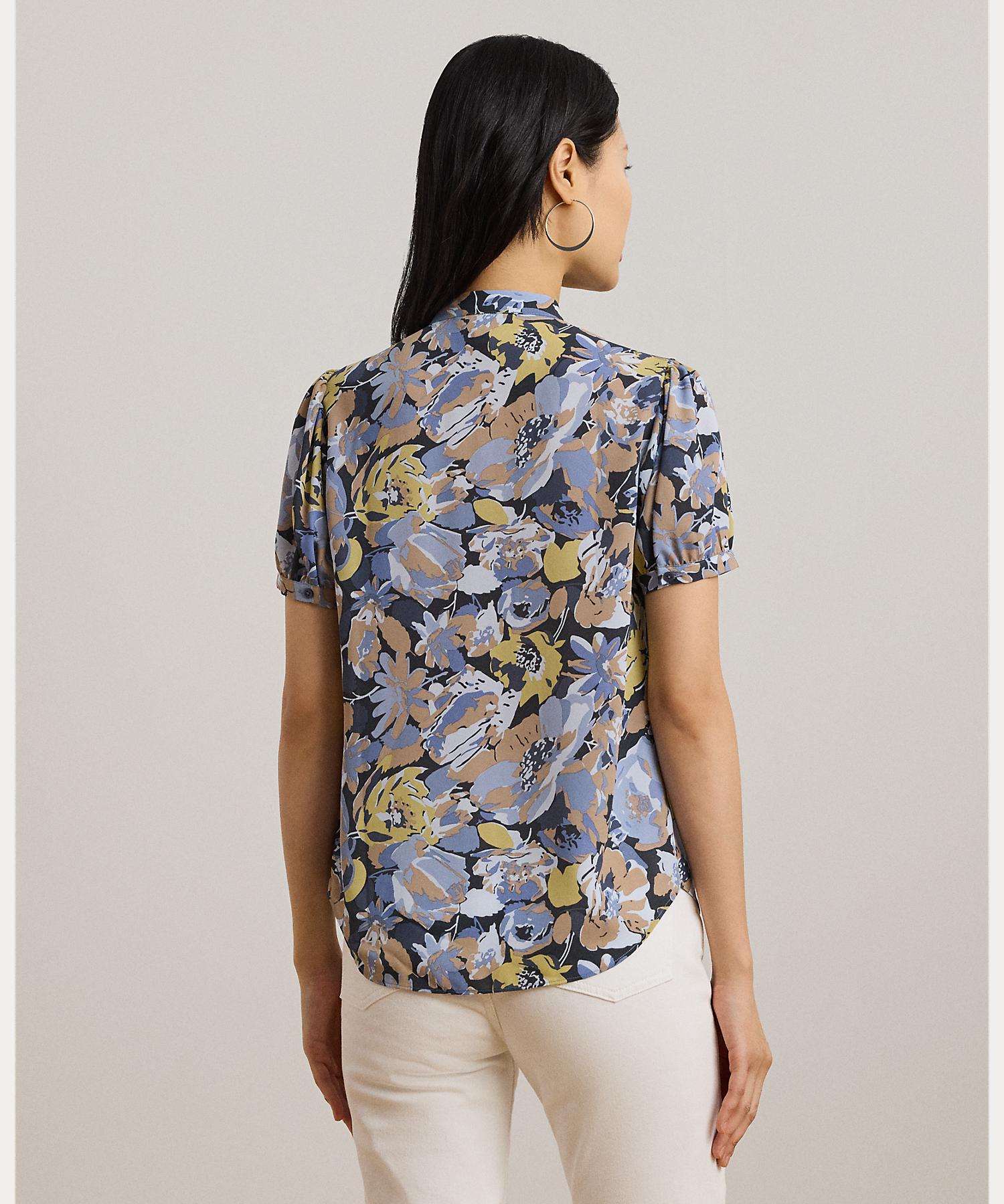 Lauren Ralph Lauren Floral Georgette Puff Sleeve Shirt