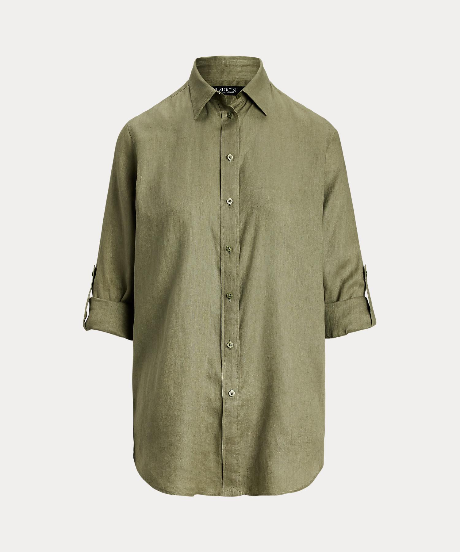 ローレン ラルフ ローレン LAUREN RALPH LAUREN リラックスド フィット リネン シャツ （300グリーン） 300グリーン