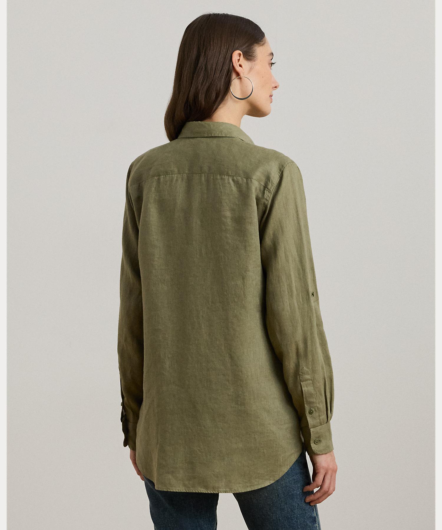 ローレン ラルフ ローレン LAUREN RALPH LAUREN リラックスド フィット リネン シャツ （300グリーン） 300グリーン