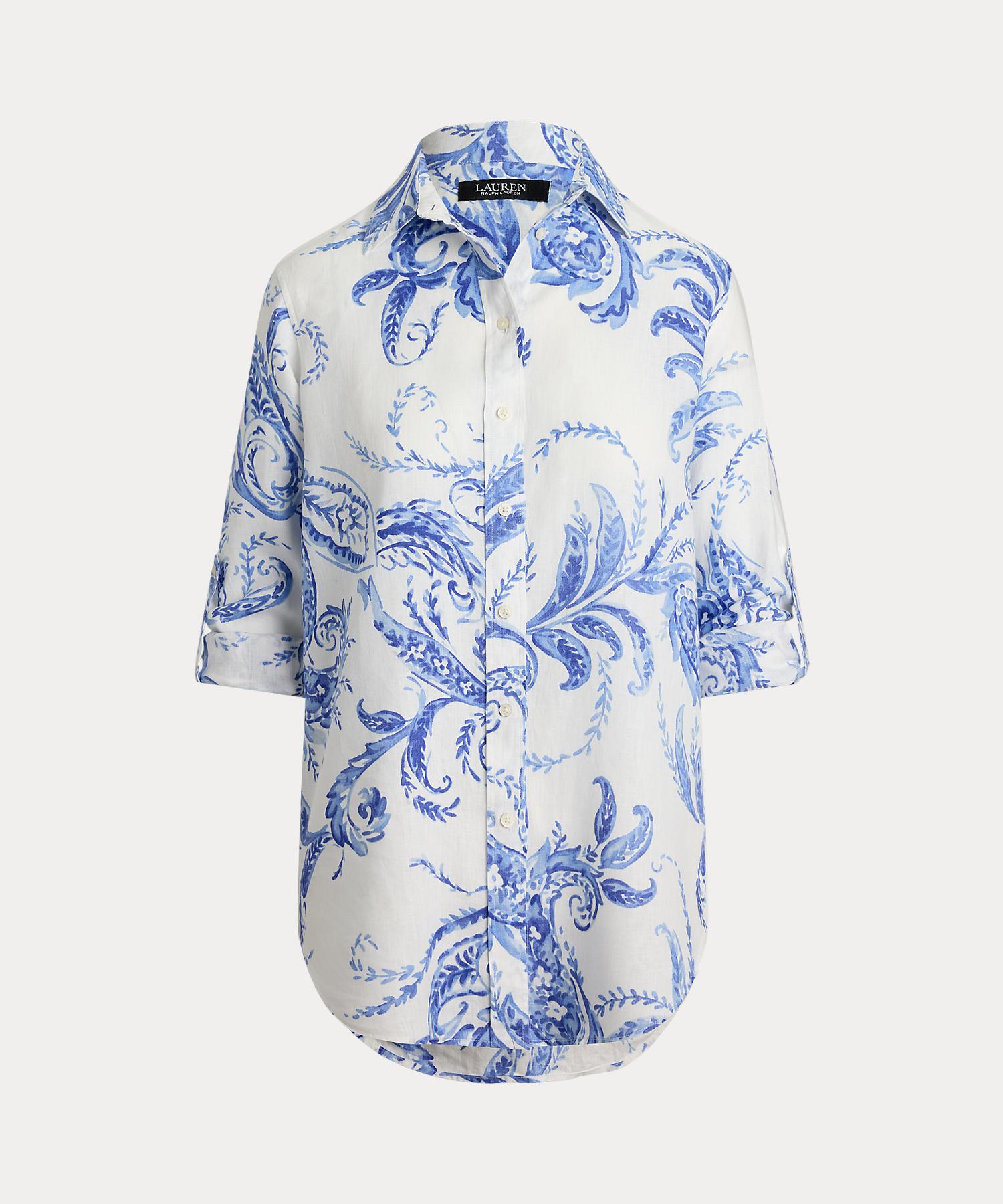 ローレン ラルフ ローレン LAUREN RALPH LAUREN リラックス フィット ペイズリー リネン シャツ （100ホワイト） 100ホワイト