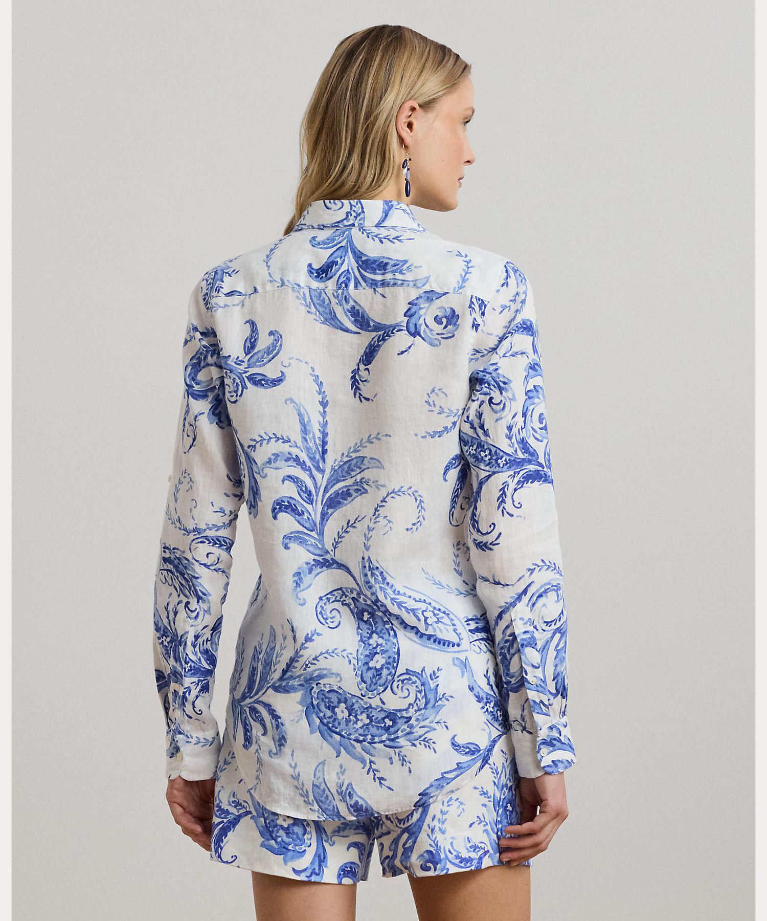 ローレン ラルフ ローレン LAUREN RALPH LAUREN リラックス フィット ペイズリー リネン シャツ （100ホワイト） 100ホワイト