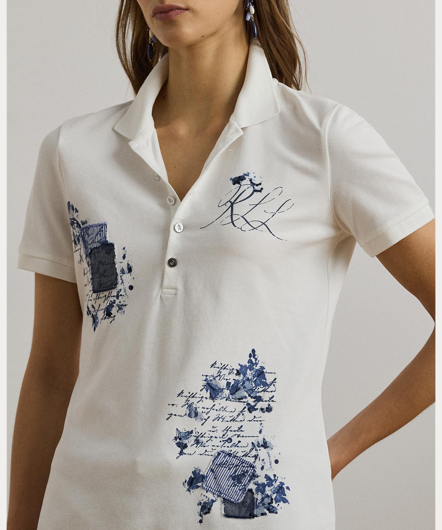 ローレン ラルフ ローレン LAUREN RALPH LAUREN パッチワーク ピケ ポロシャツ （100ホワイト） 100ホワイト