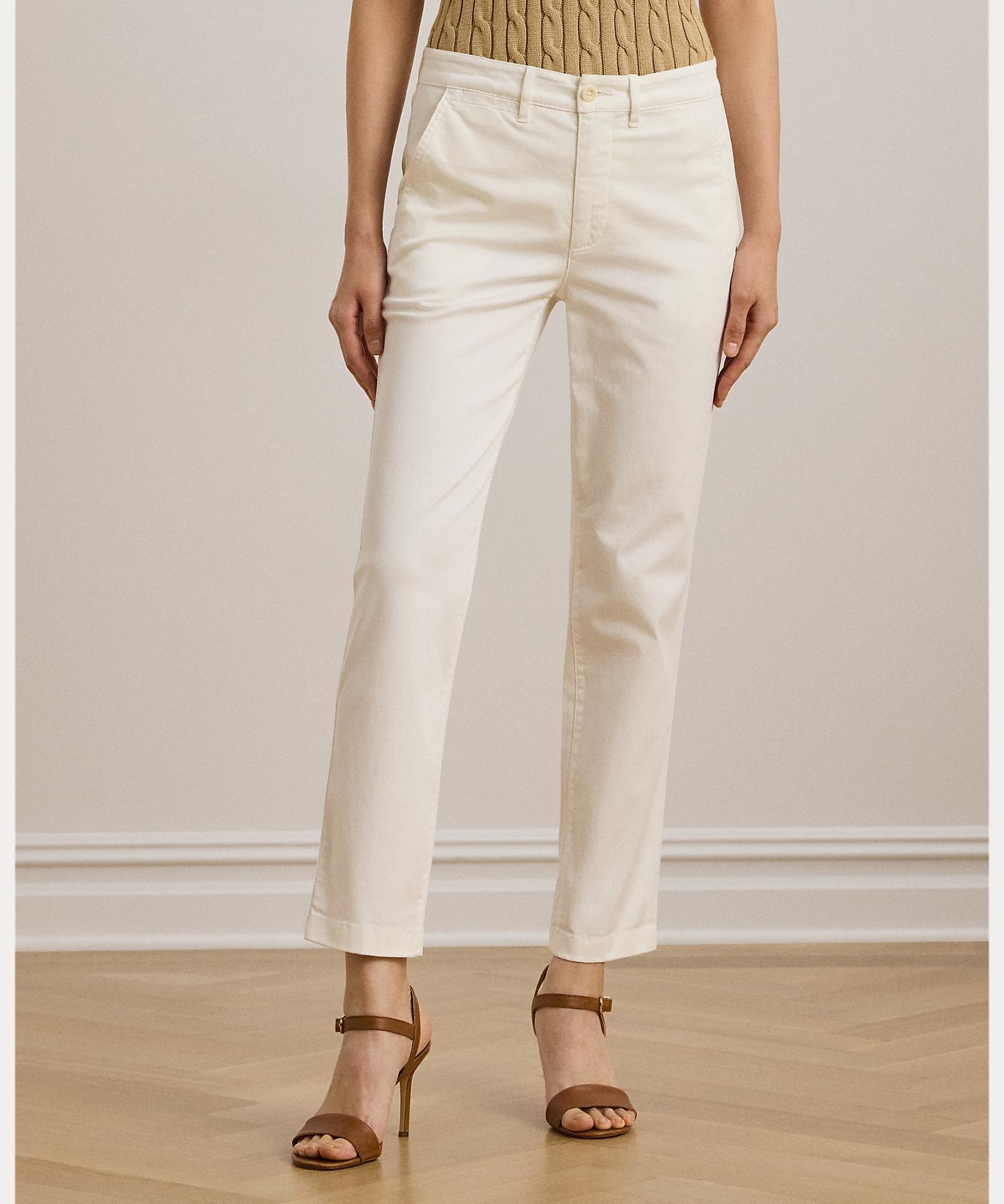 ローレン ラルフ ローレン LAUREN RALPH LAUREN スリム フィット ストレッチ チノ パンツ （100ホワイト） 100ホワイト