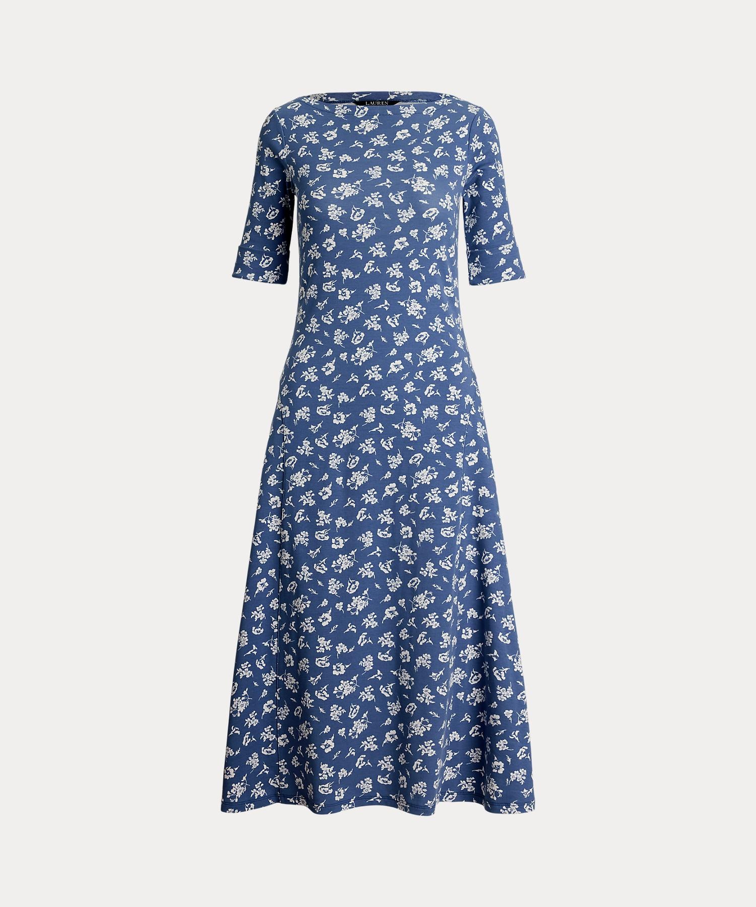 ローレン ラルフ ローレン LAUREN RALPH LAUREN フローラル ストレッチ コットン ミディ ドレス （400ブルー） 400ブルー