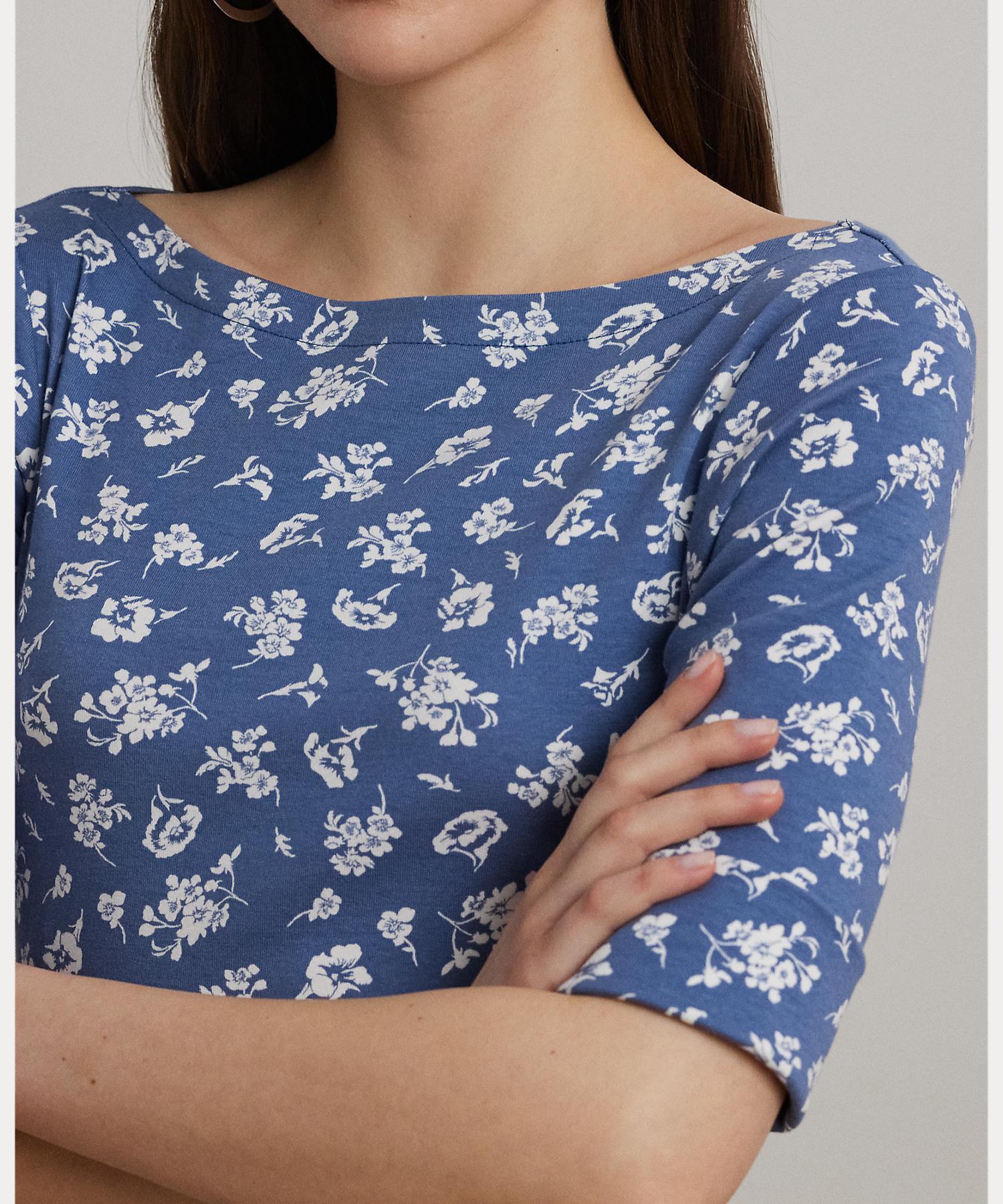 ローレン ラルフ ローレン LAUREN RALPH LAUREN フローラル ストレッチ コットン ミディ ドレス （400ブルー） 400ブルー