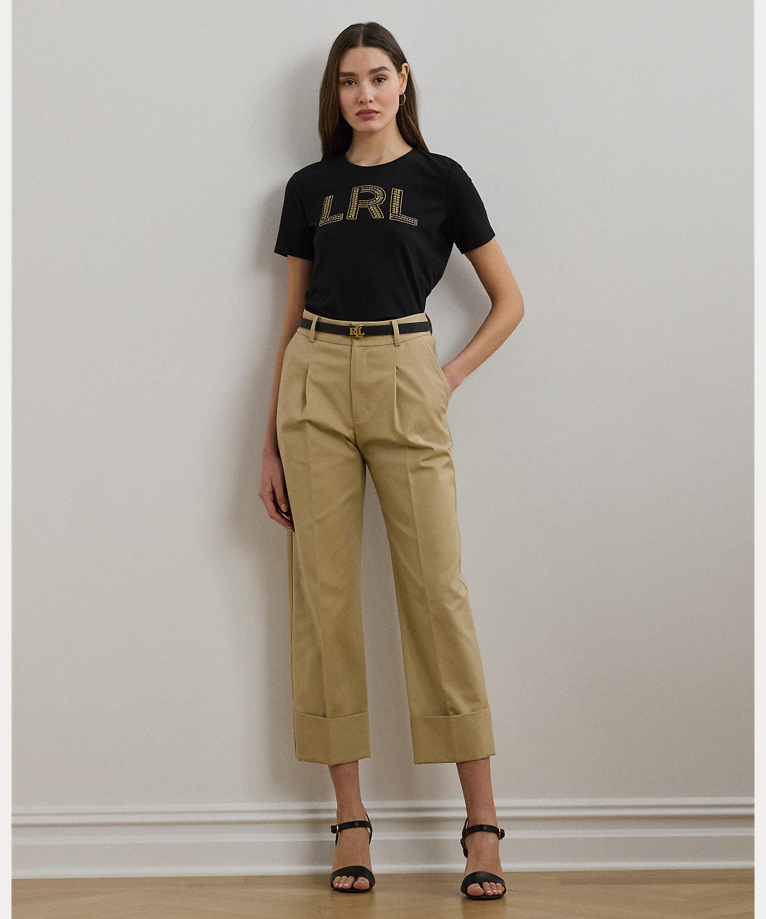 ローレン ラルフ ローレン LAUREN RALPH LAUREN ビーデッドロゴ コットン ジャージー Tシャツ （001ブラック） 001ブラック