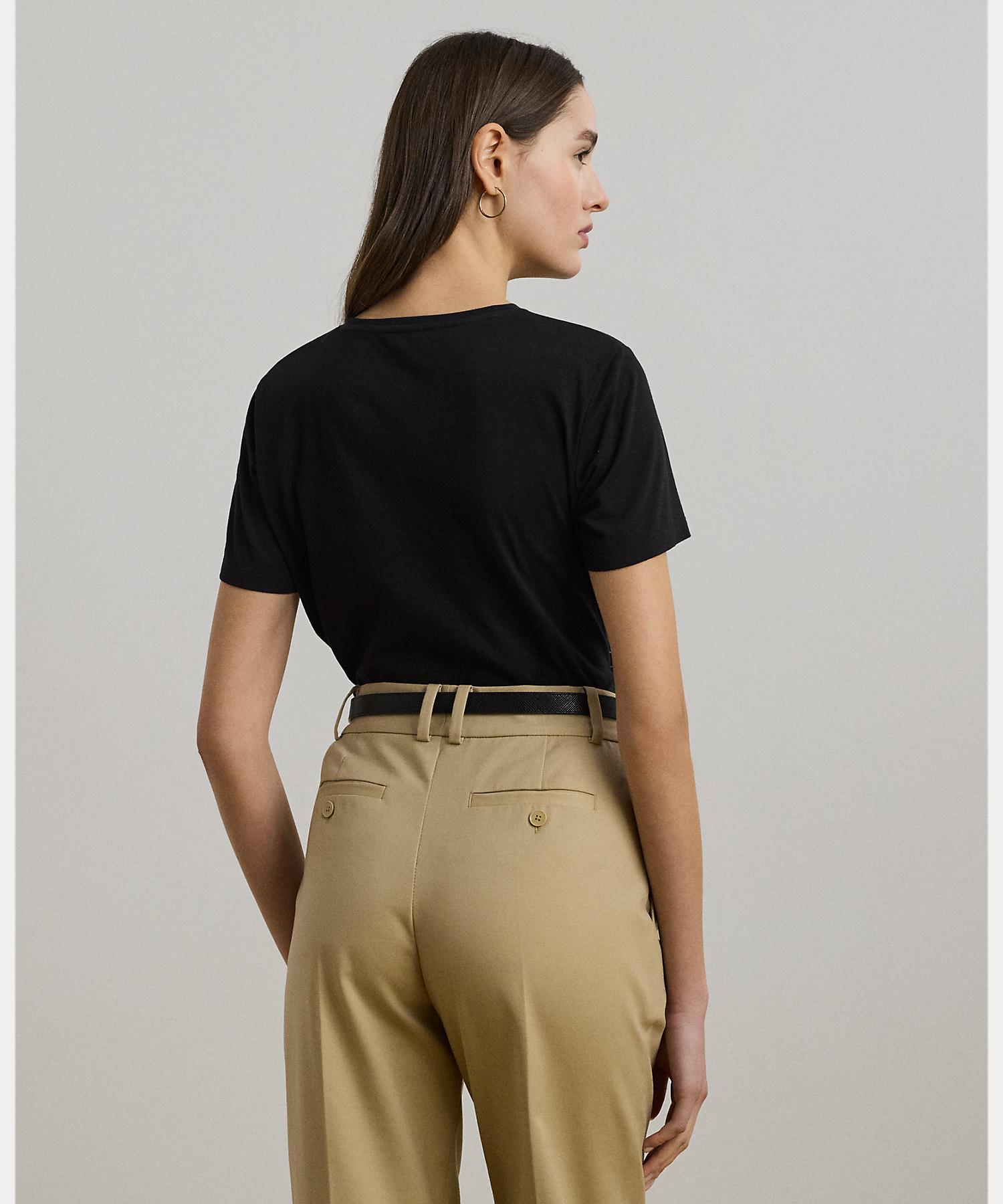 ローレン ラルフ ローレン LAUREN RALPH LAUREN ビーデッドロゴ コットン ジャージー Tシャツ （001ブラック） 001ブラック