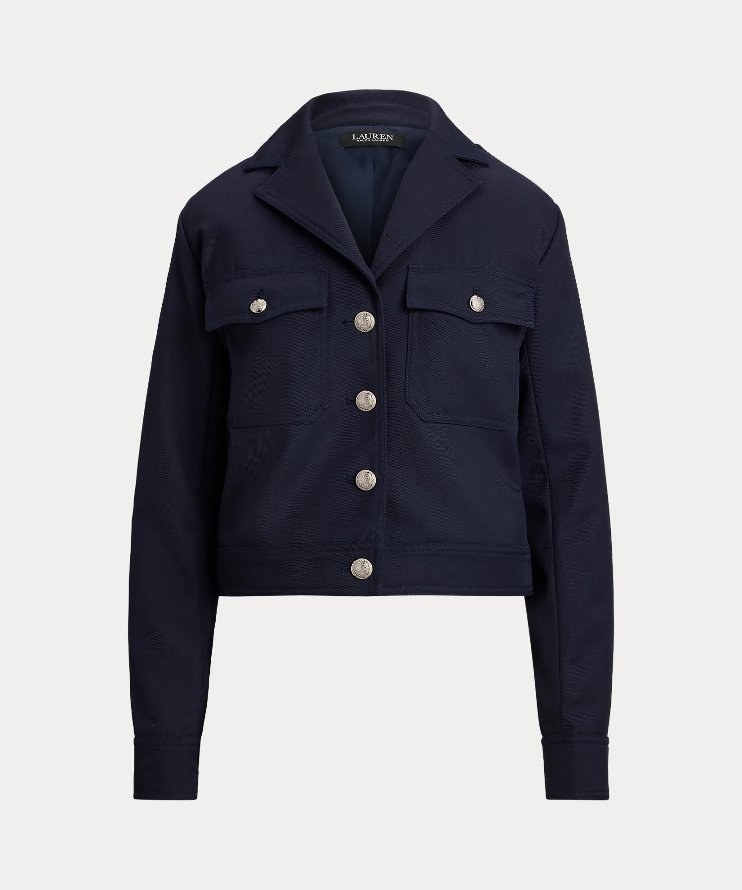 ローレン ラルフ ローレン LAUREN RALPH LAUREN クロップド ウールブレンド ツイル ジャケット （410ネイビー） 410ネイビー