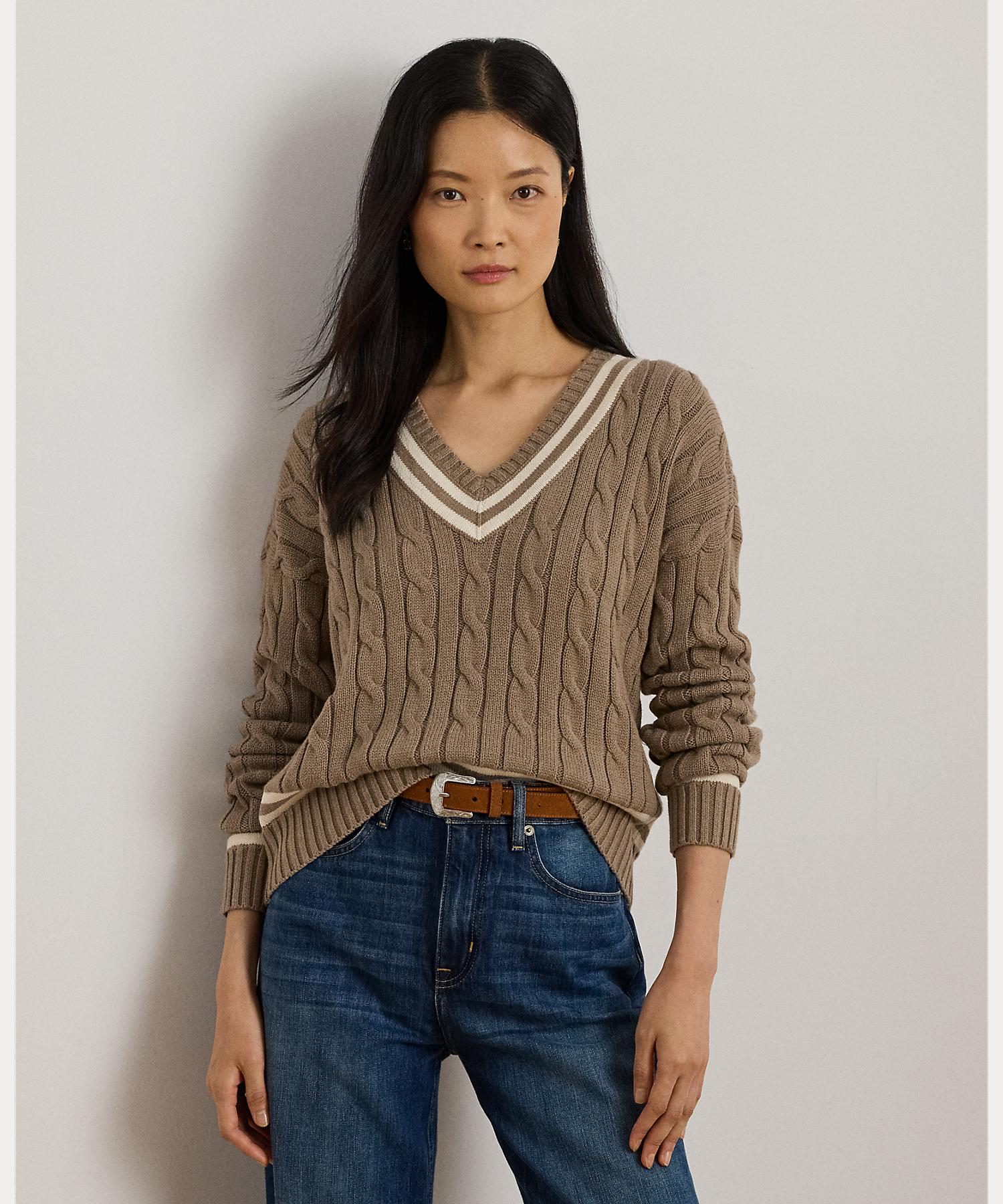 ローレン ラルフ ローレン LAUREN RALPH LAUREN ケーブルニット コットン クリケット セーター （250ブラウン） 250ブラウン