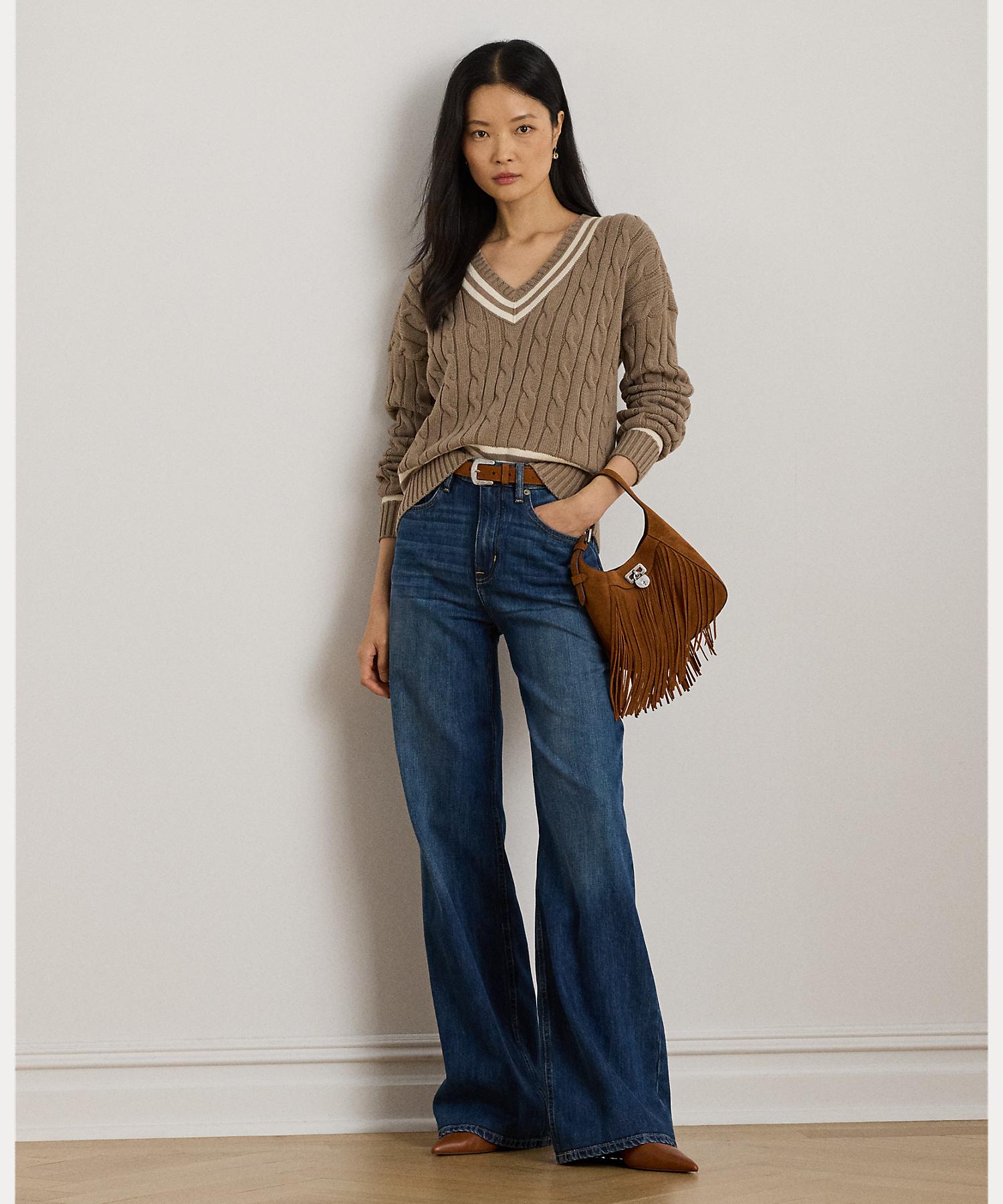 ローレン ラルフ ローレン LAUREN RALPH LAUREN ケーブルニット コットン クリケット セーター （250ブラウン） 250ブラウン