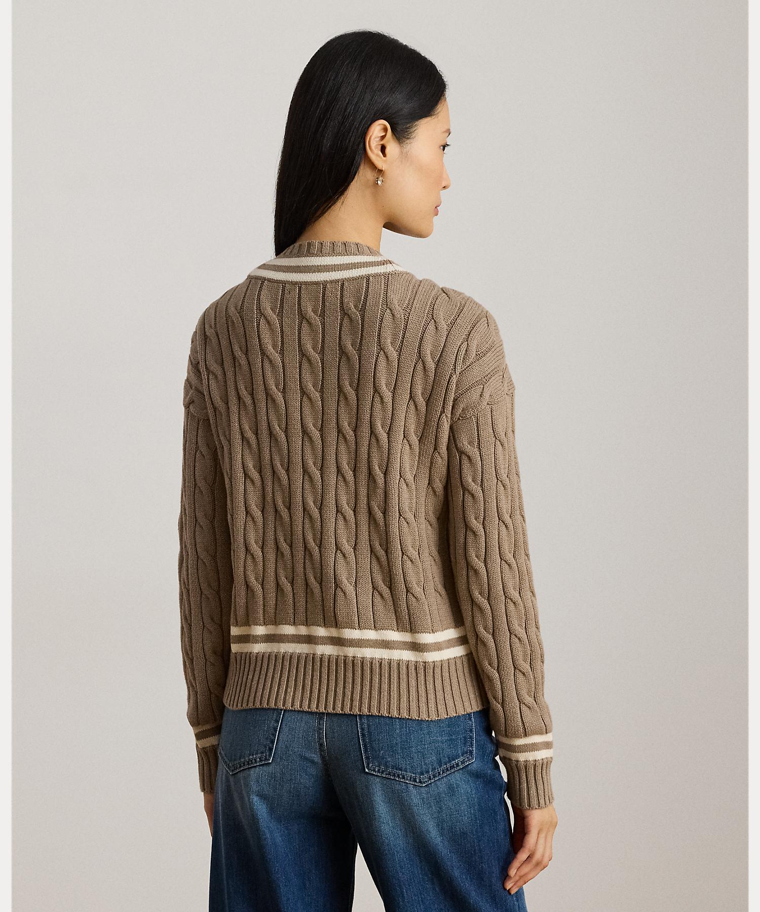 ローレン ラルフ ローレン LAUREN RALPH LAUREN ケーブルニット コットン クリケット セーター （250ブラウン） 250ブラウン