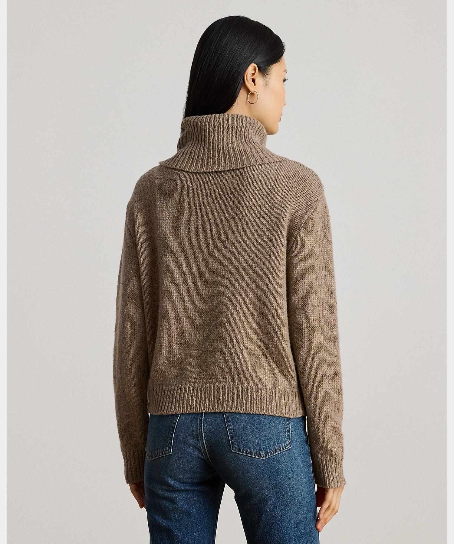 ローレン ラルフ ローレン LAUREN RALPH LAUREN バックルトリム メランジ タートルネック セーター （200ブラウン） 200ブラウン