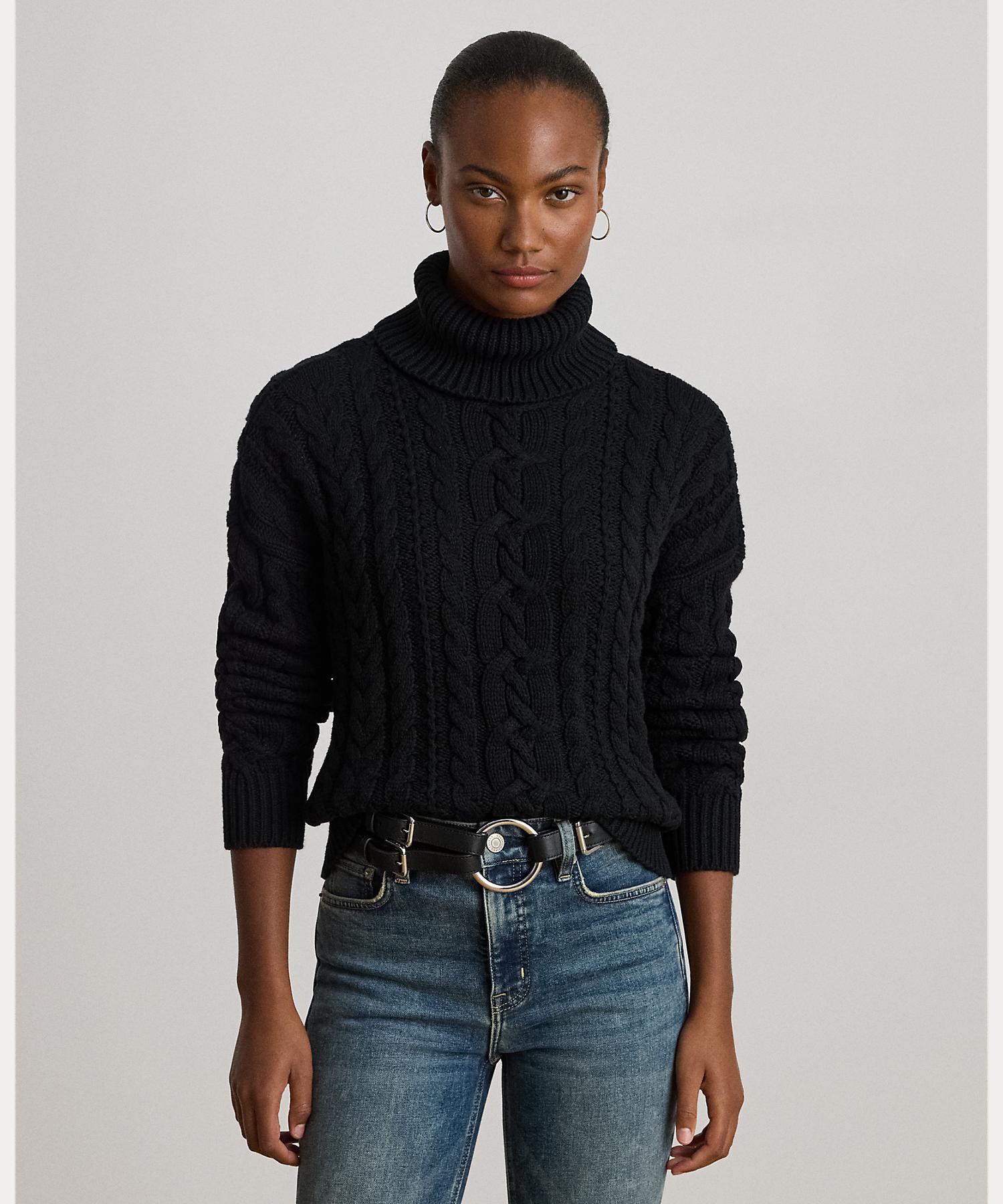 ローレン ラルフ ローレン LAUREN RALPH LAUREN ケーブルニット タートルネック セーター （001ブラック） 001ブラック