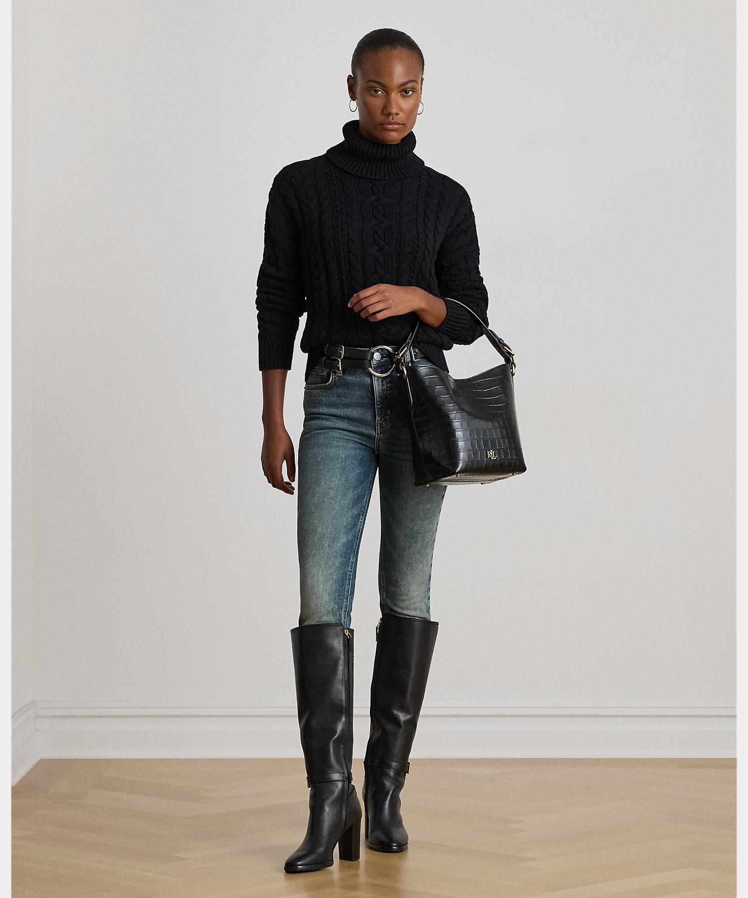 ローレン ラルフ ローレン LAUREN RALPH LAUREN ケーブルニット タートルネック セーター （001ブラック） 001ブラック