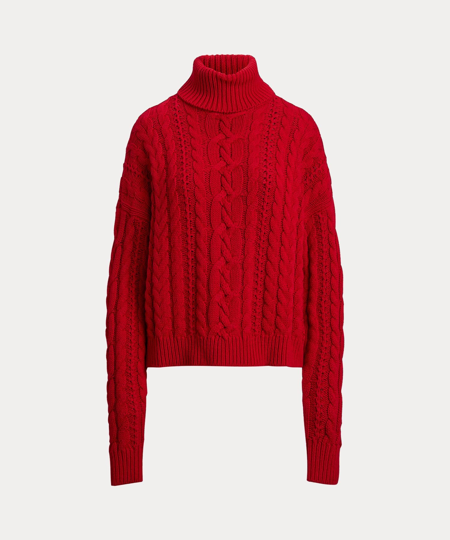 ローレン ラルフ ローレン LAUREN RALPH LAUREN ケーブルニット タートルネック セーター （620レッド） 620レッド
