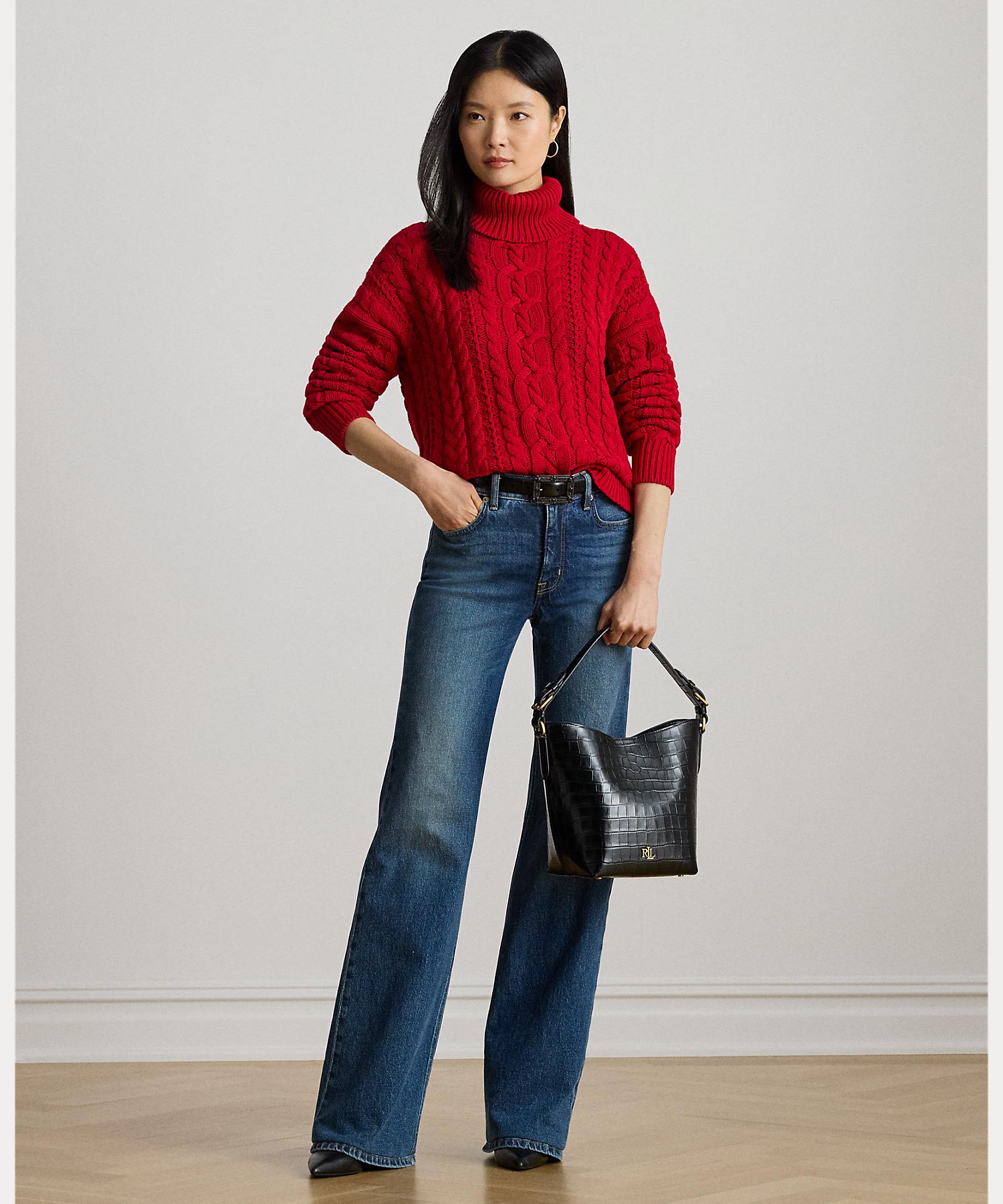 ローレン ラルフ ローレン LAUREN RALPH LAUREN ケーブルニット タートルネック セーター （620レッド） 620レッド