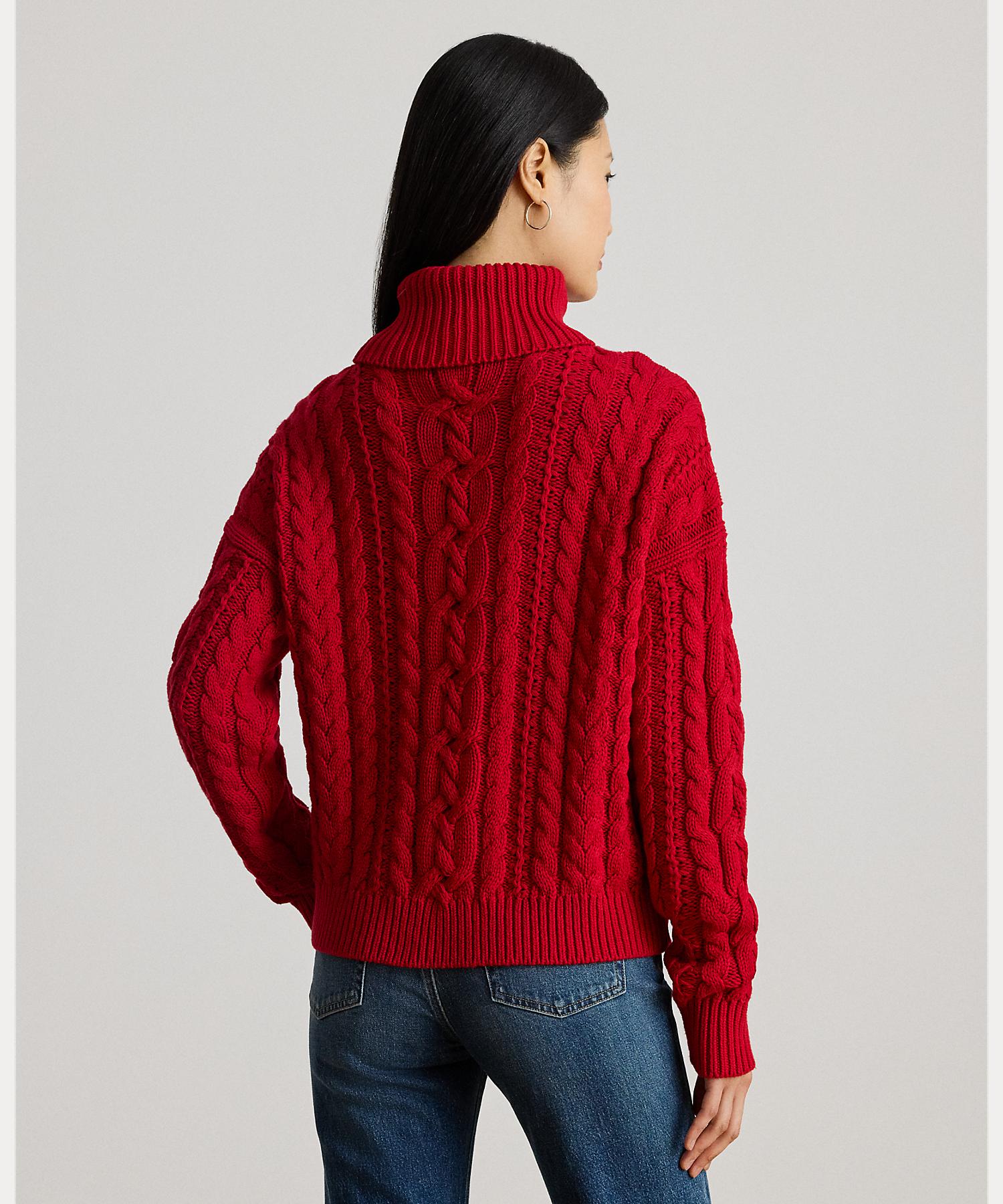 ローレン ラルフ ローレン LAUREN RALPH LAUREN ケーブルニット タートルネック セーター （620レッド） 620レッド
