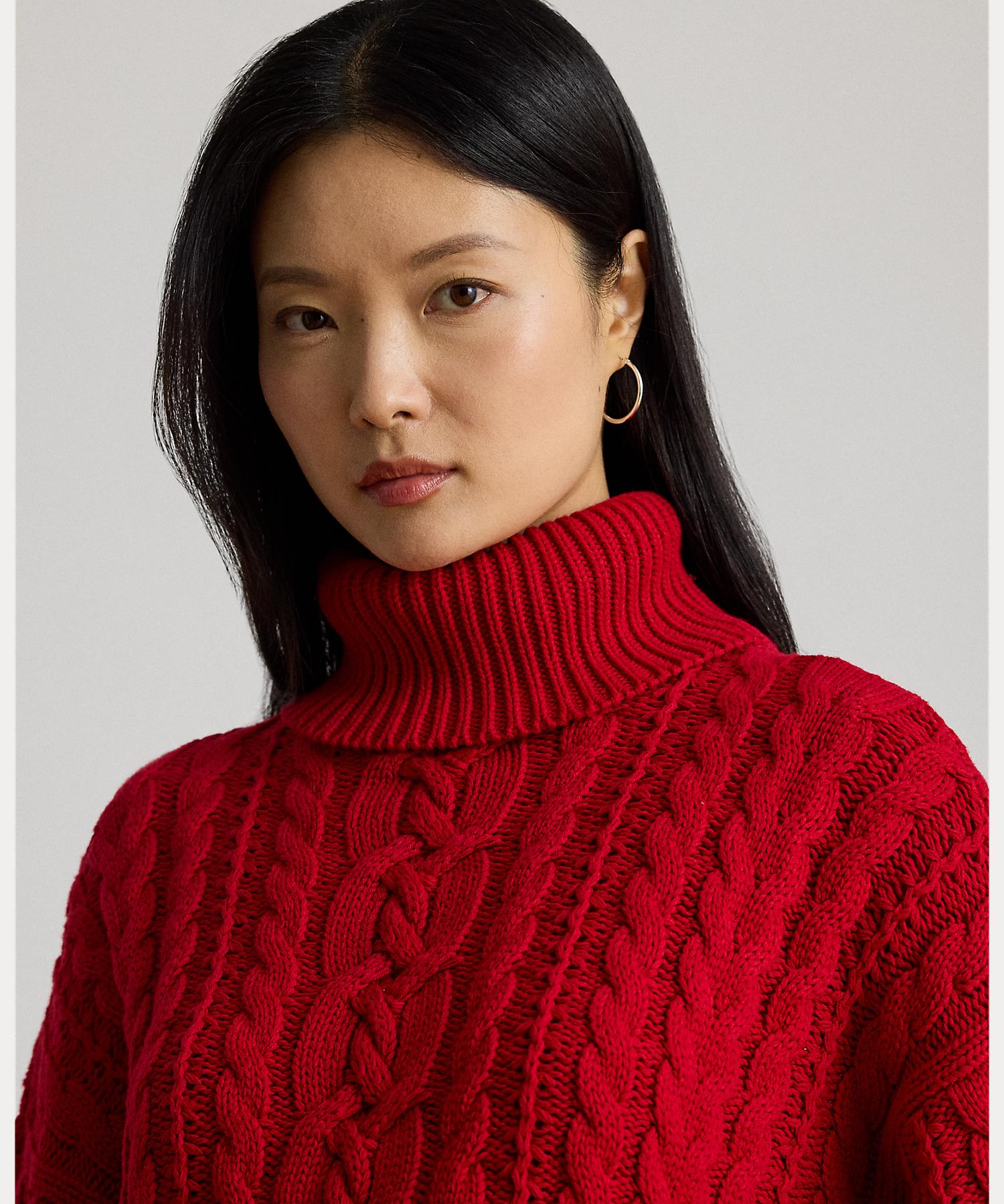 ローレン ラルフ ローレン LAUREN RALPH LAUREN ケーブルニット タートルネック セーター （620レッド） 620レッド